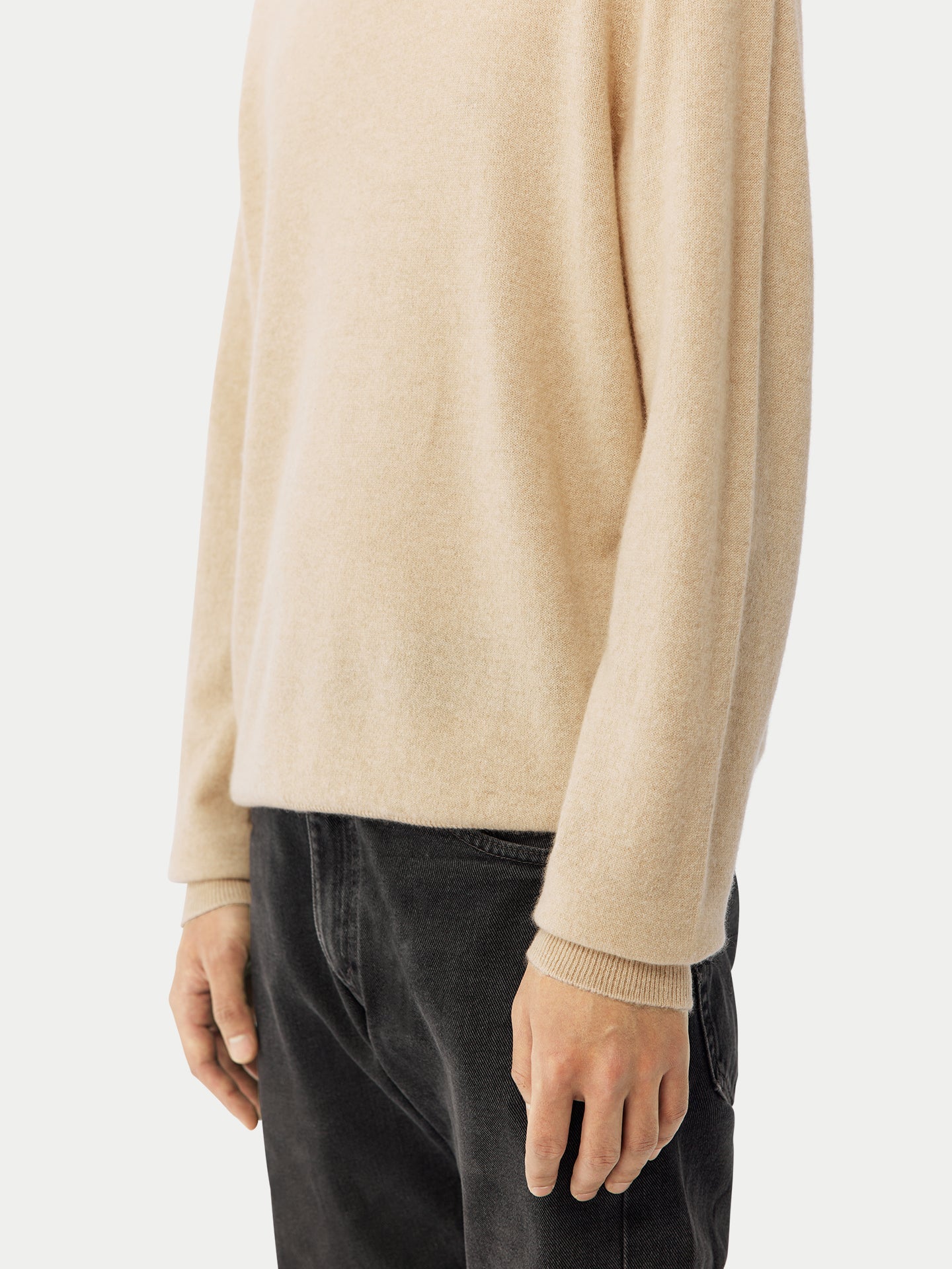 Col roulé homme en cachemire pour hommes Couleur Organique Taupe - Gobi Cashmere 