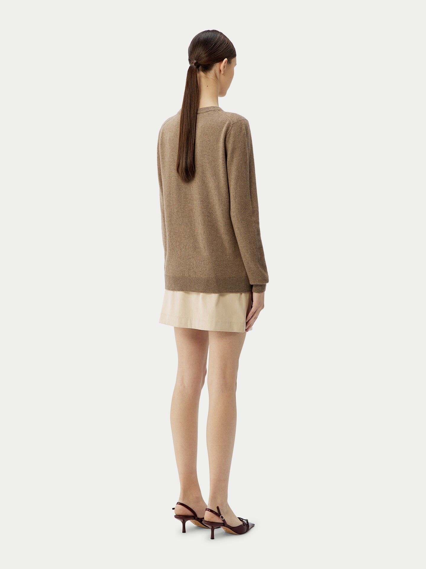 Cardigan col rond en Cachemire pour femmes Taupe - Gobi Cashmere