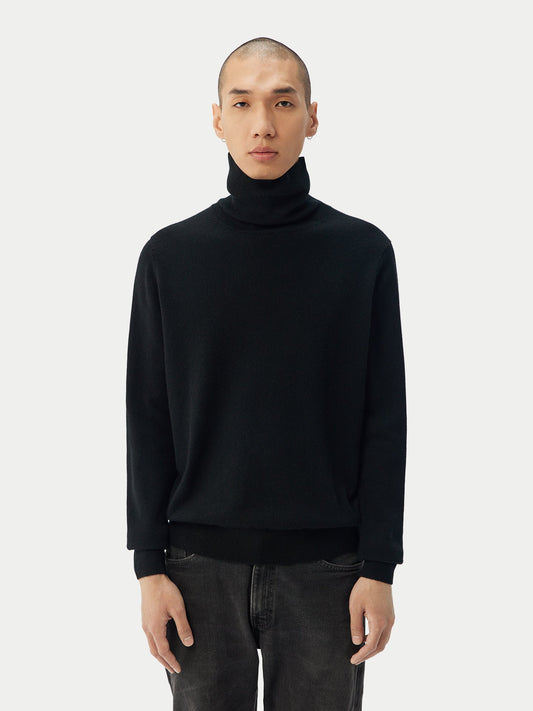Col roulé homme en cachemire pour hommes noir - Gobi Cashmere 