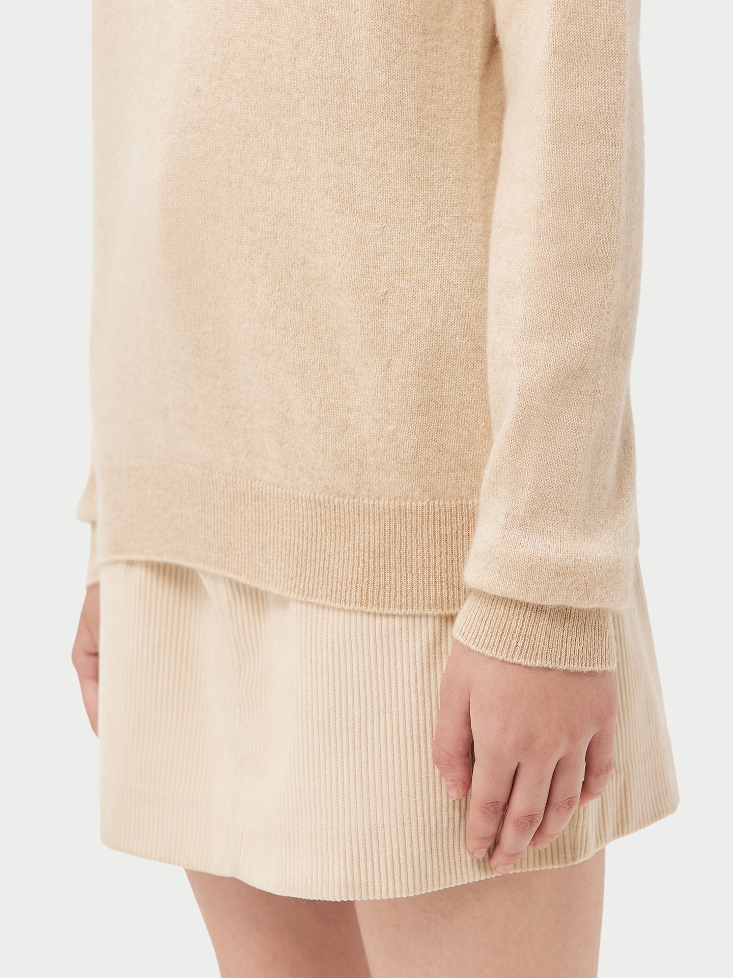 Pull col rond en Cachemire pour femmes Beige - Gobi Cashmere