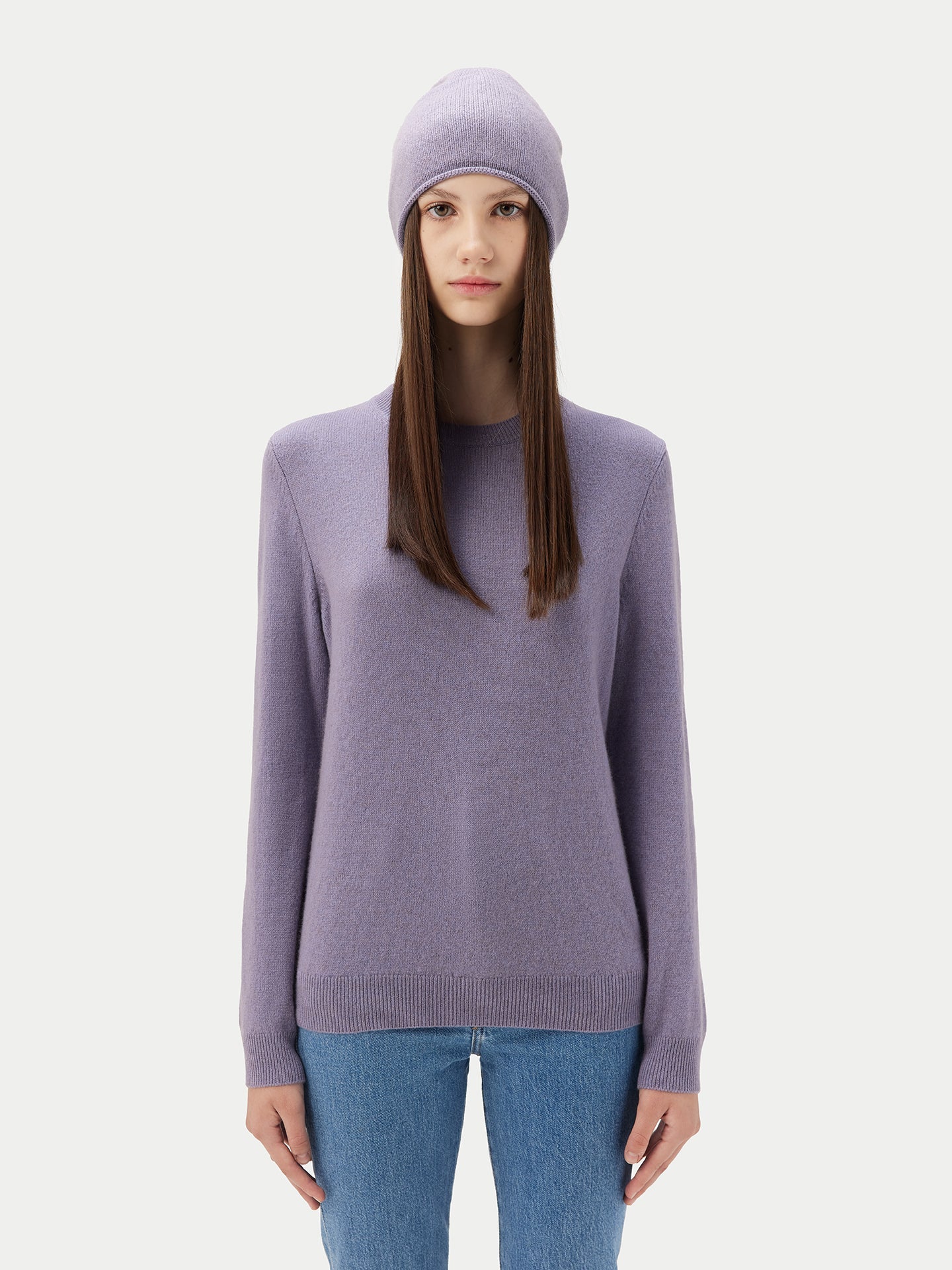 Cachemire léger pour femme Poids Basique Col Rond Rose - Gobi Cashmere