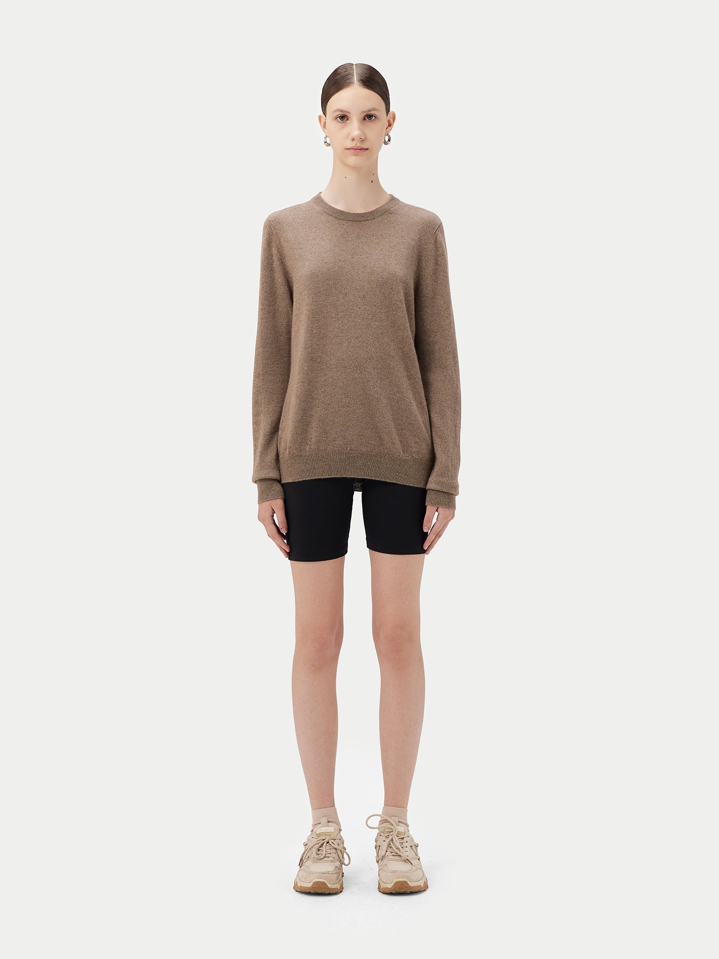 Pull col rond en Cachemire pour femmes Taupe - Gobi Cashmere