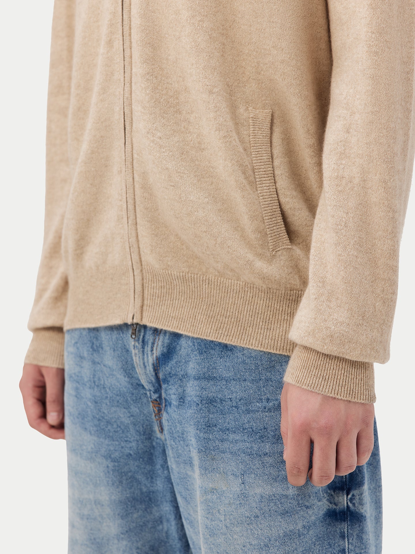 Cardigan à col montant en Cachemire pour hommes Taupe - Gobi Cashmere