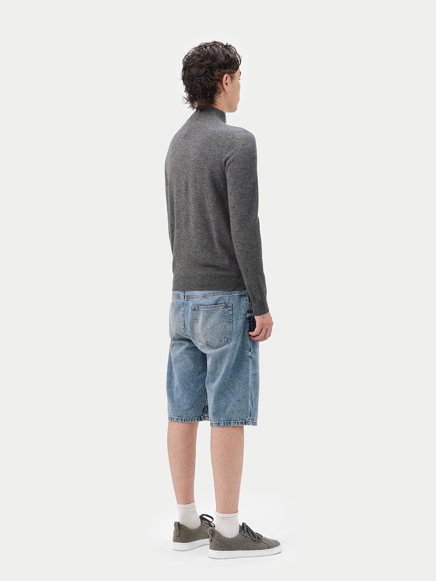 Cardigan à col montant en cachemire pour  homme , couleur Gris - Gobi Cashmere