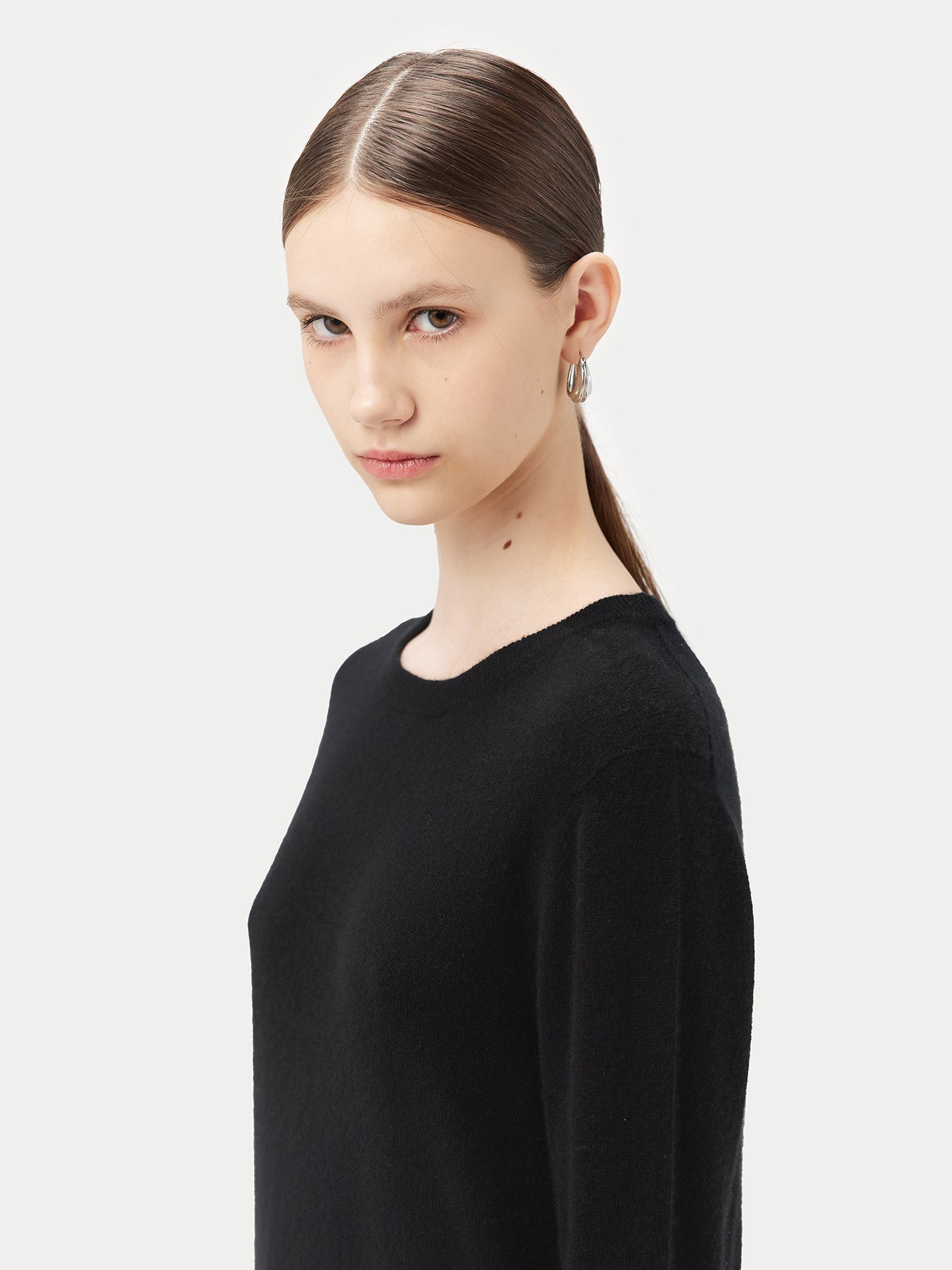 Pull col rond en Cachemire pour femmes Noir - Gobi Cashmere