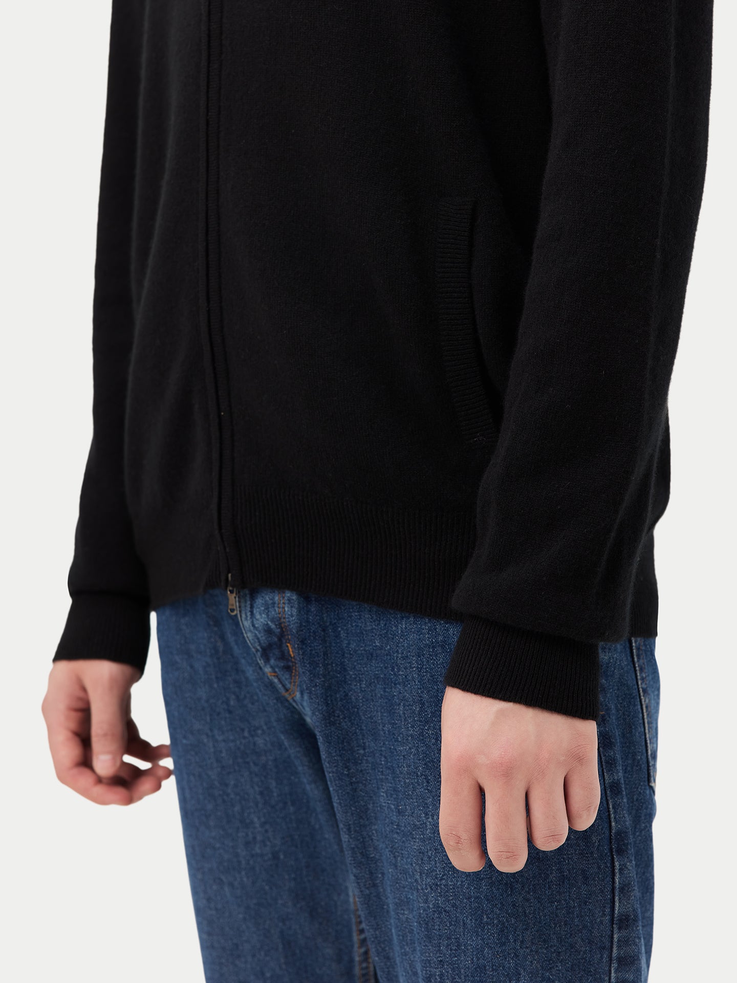 Cardigan à col montant en Cachemire pour hommes Noir - Gobi Cashmere