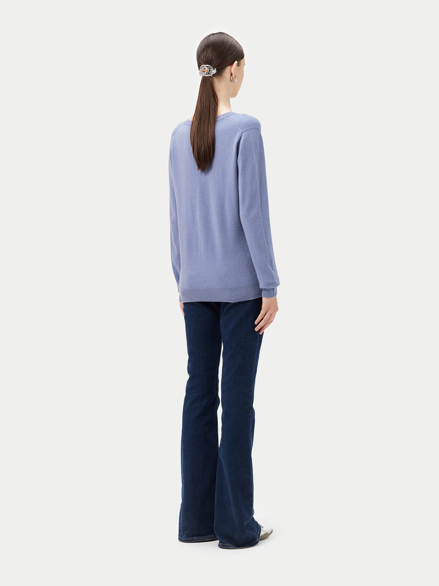 Pull col en V en Cachemire pour femmes Marin - Gobi Cashmere
