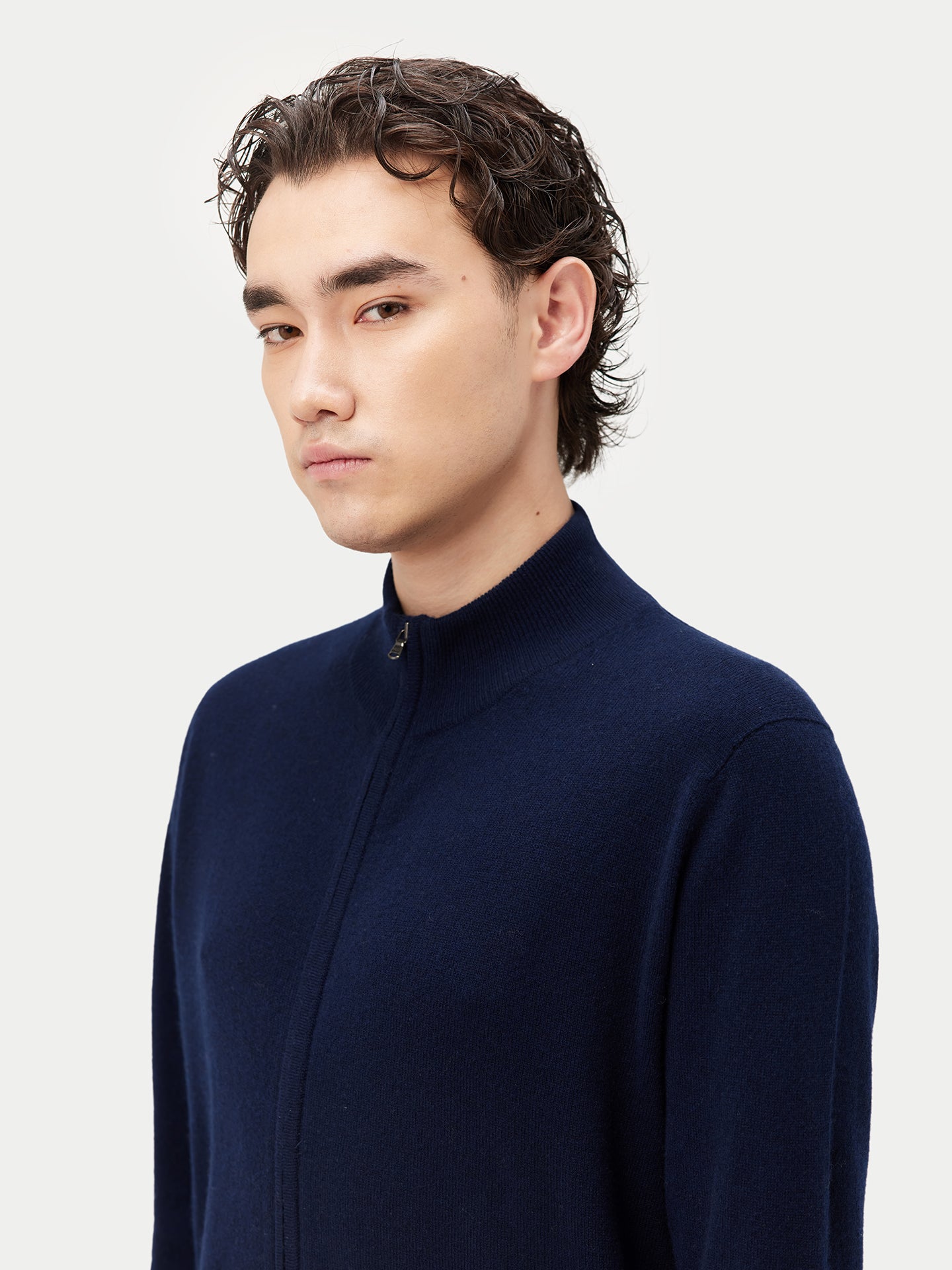 Cardigan à col montant en Cachemire pour hommes Marin - Gobi Cashmere