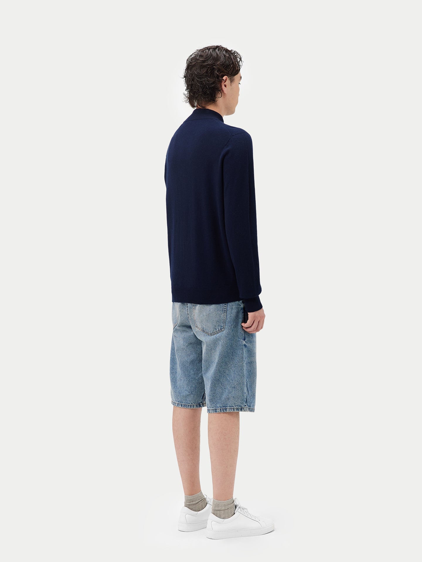 Cardigan à col montant en Cachemire pour hommes Marin - Gobi Cashmere