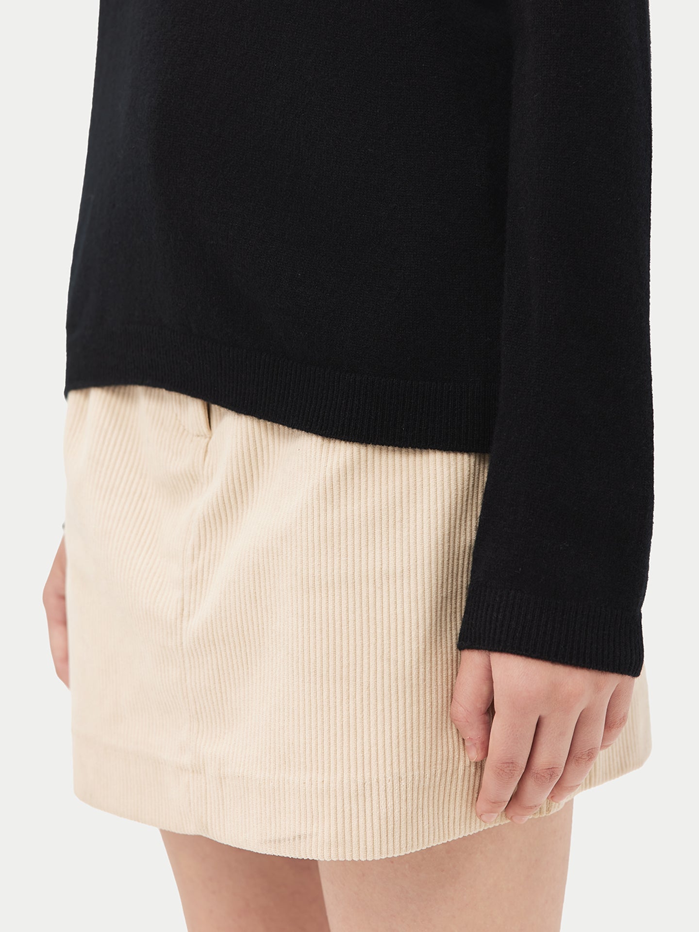 Pull col en V en Cachemire pour femmes Noir - Gobi Cashmere