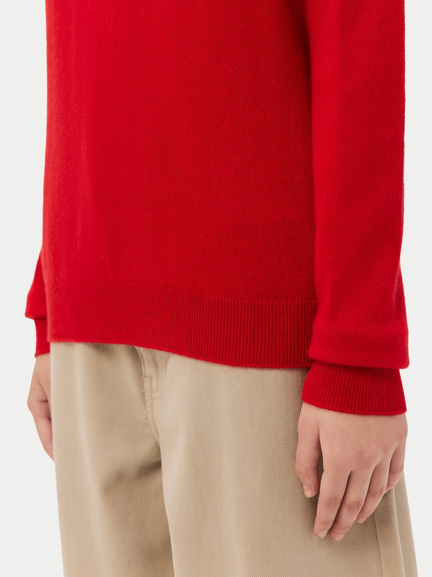 Pull col en V en Cachemire pour femmes Rouge - Gobi Cashmere