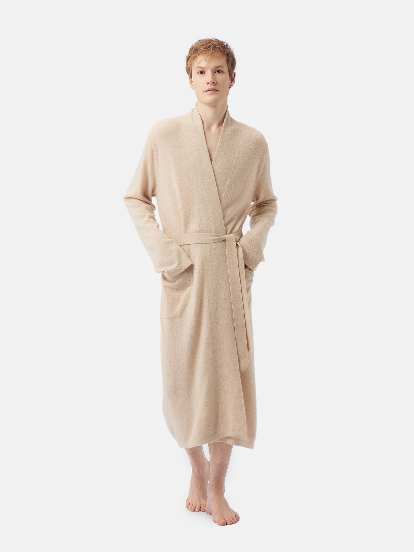 GOBI Cashmere - Robe de chambre en cachemire pour homme Taupe - Gobi Cashmere
