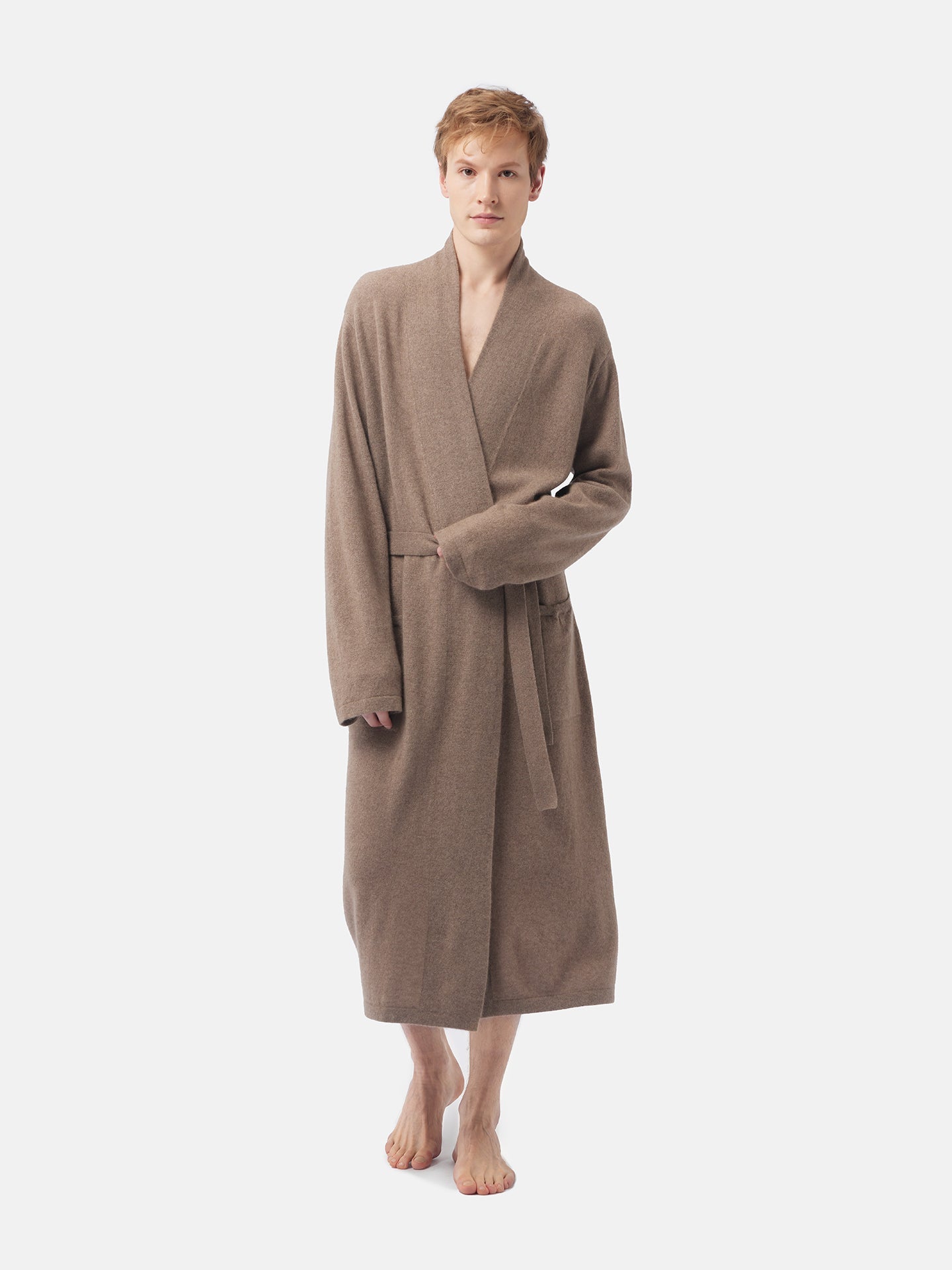 GOBI Cashmere - Robe de chambre en cachemire pour homme Taupe - Gobi Cashmere