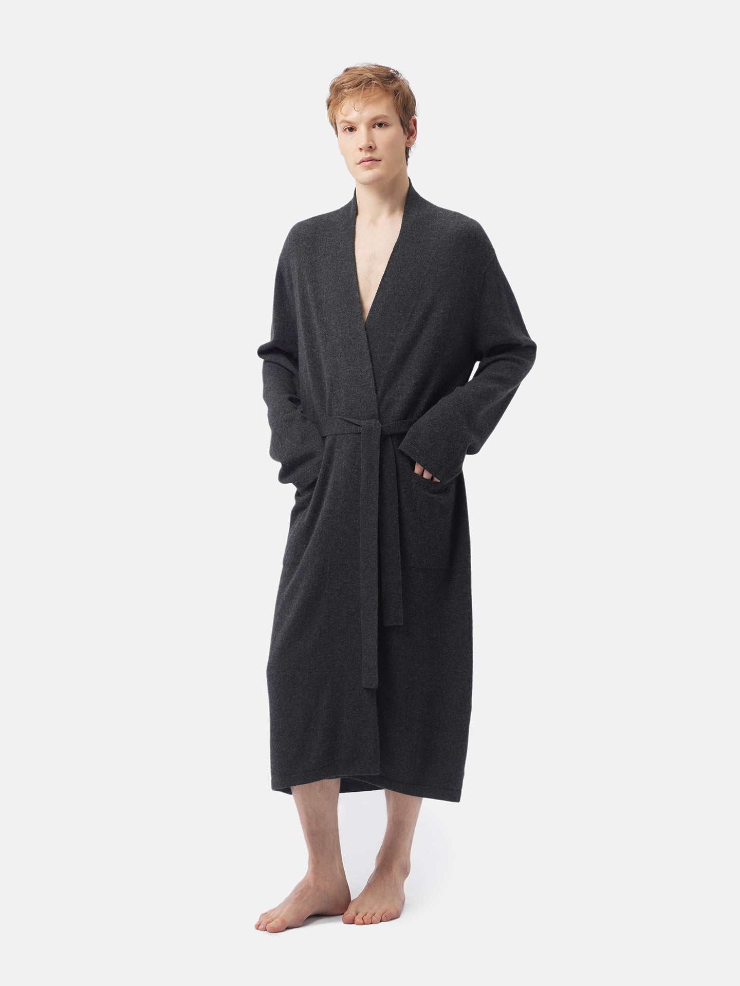 GOBI Cashmere - Robe de chambre en cachemire pour homme Gris  - Gobi Cashmere