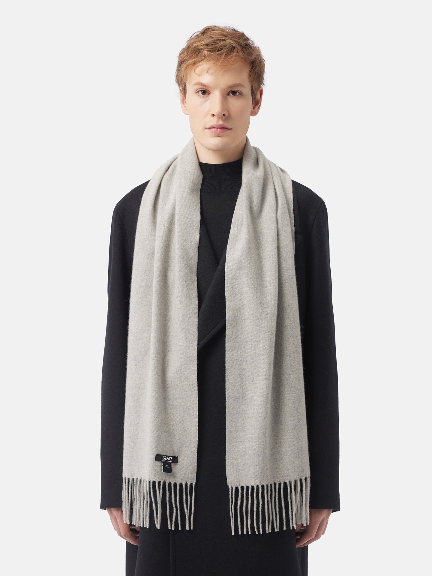Écharpe avec franges en cachemire pour unisex