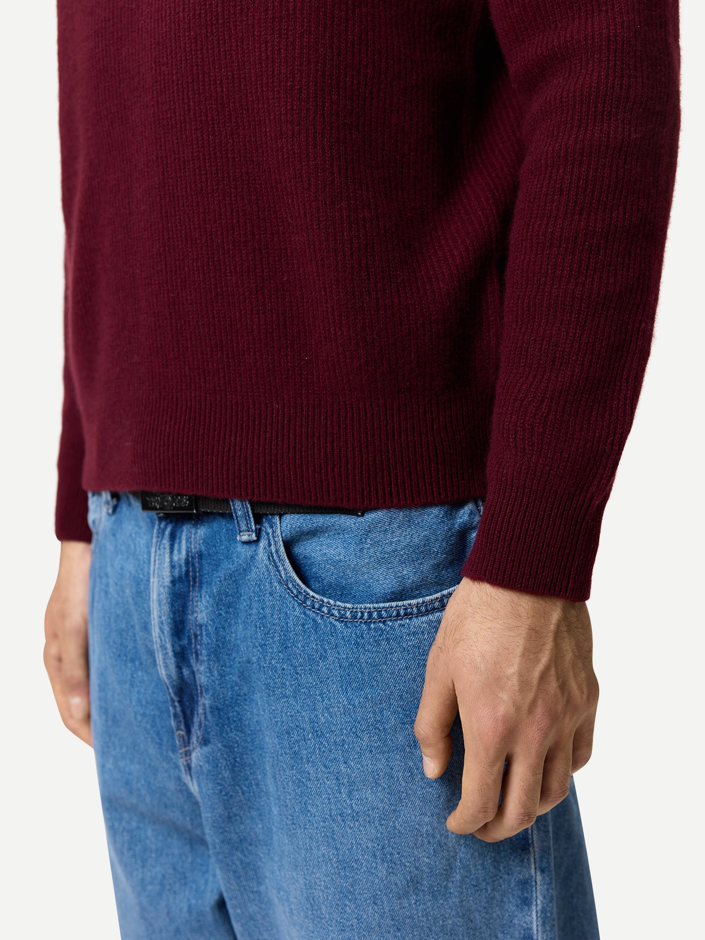 Men's Ribbed Cashmere Sweater color red | GOBI Cashmere