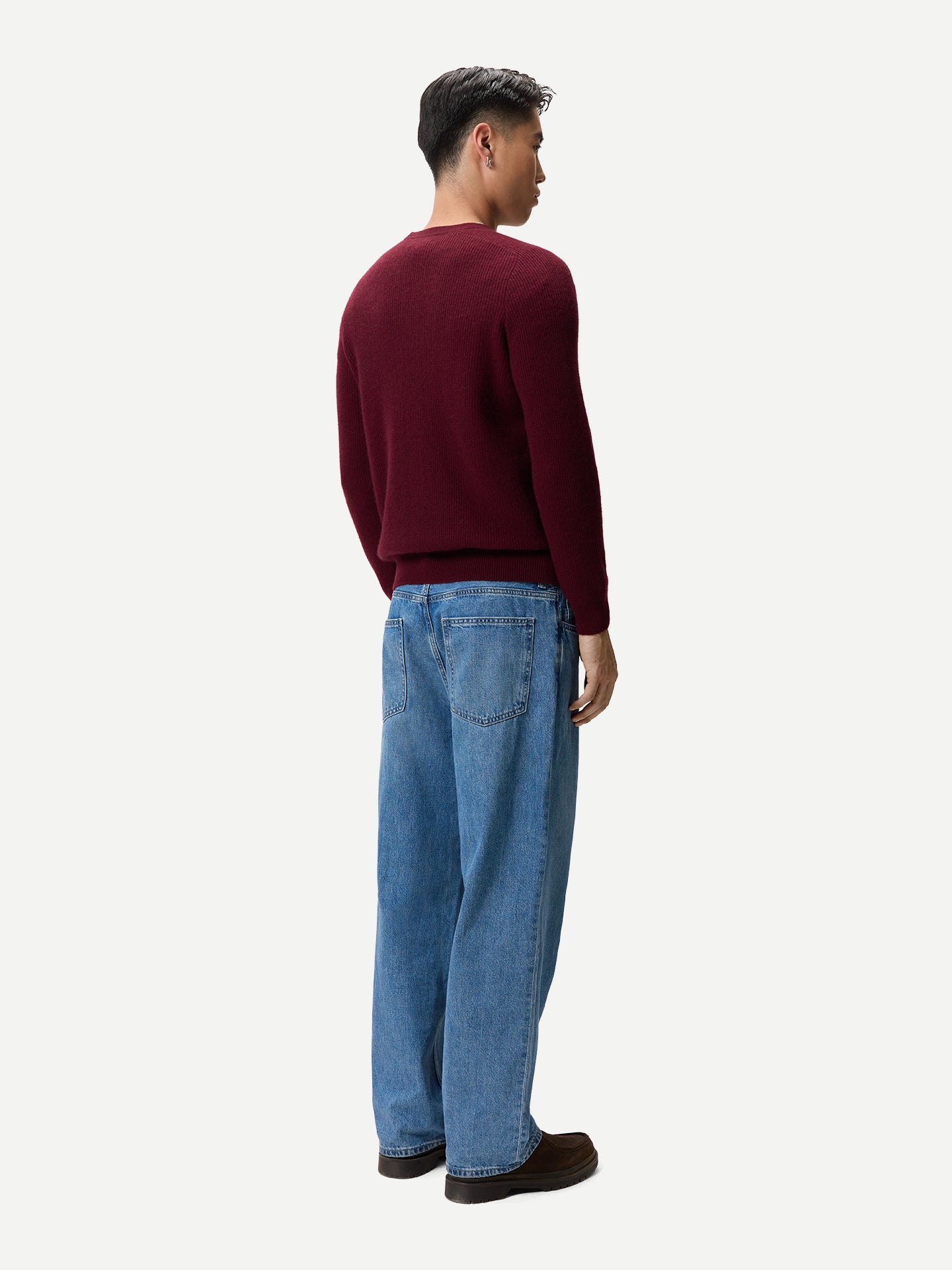 Men's Ribbed Cashmere Sweater color red | GOBI Cashmere