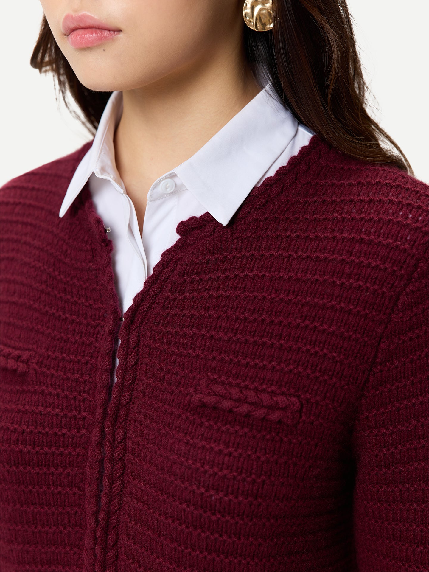 Cardigan Style Veste Cachemire Femme couleur rouge | GOBI Cashmere