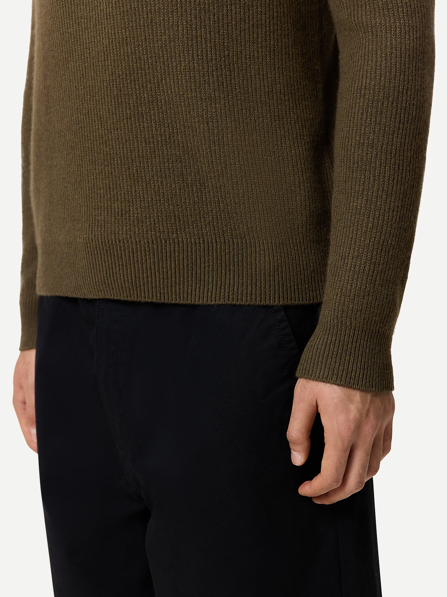 Men's Ribbed Cashmere Sweater color brown | GOBI Cashmere