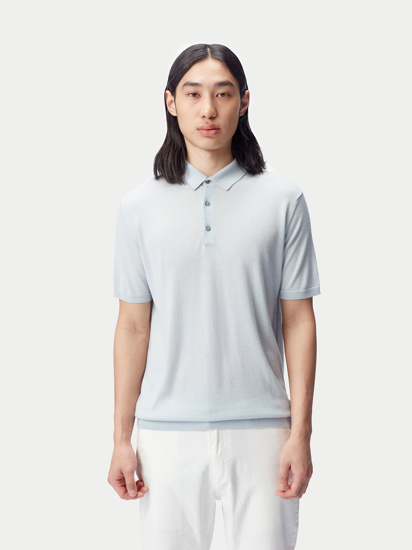 Polo à manches courtes en cachemire et soie | GOBI Cashmere