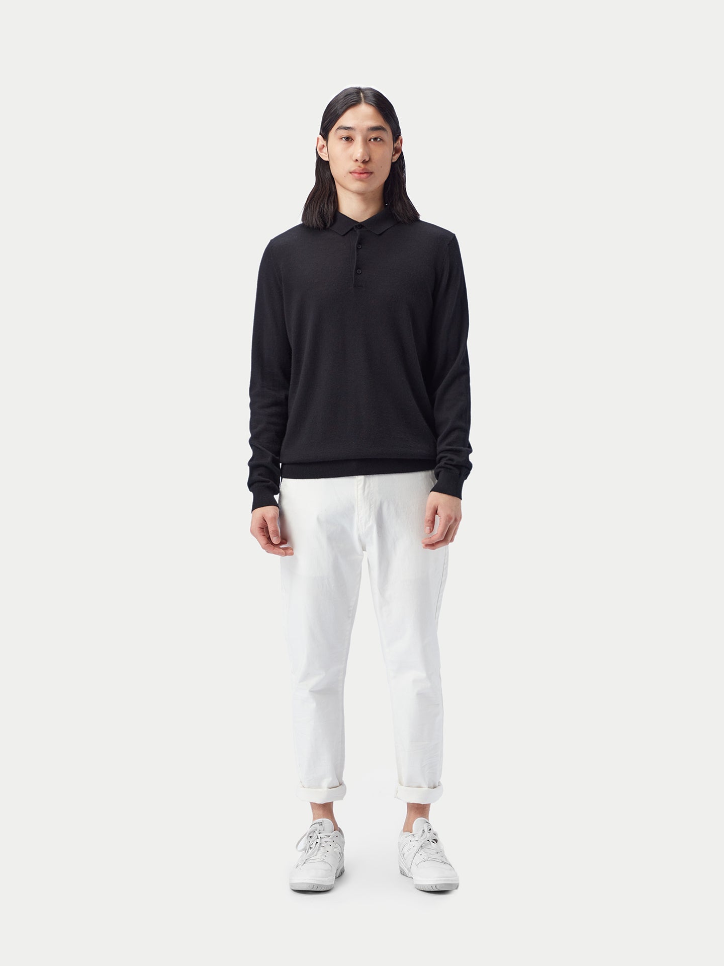 Polo en soie et cachemire pour hommes | GOBI Cashmere