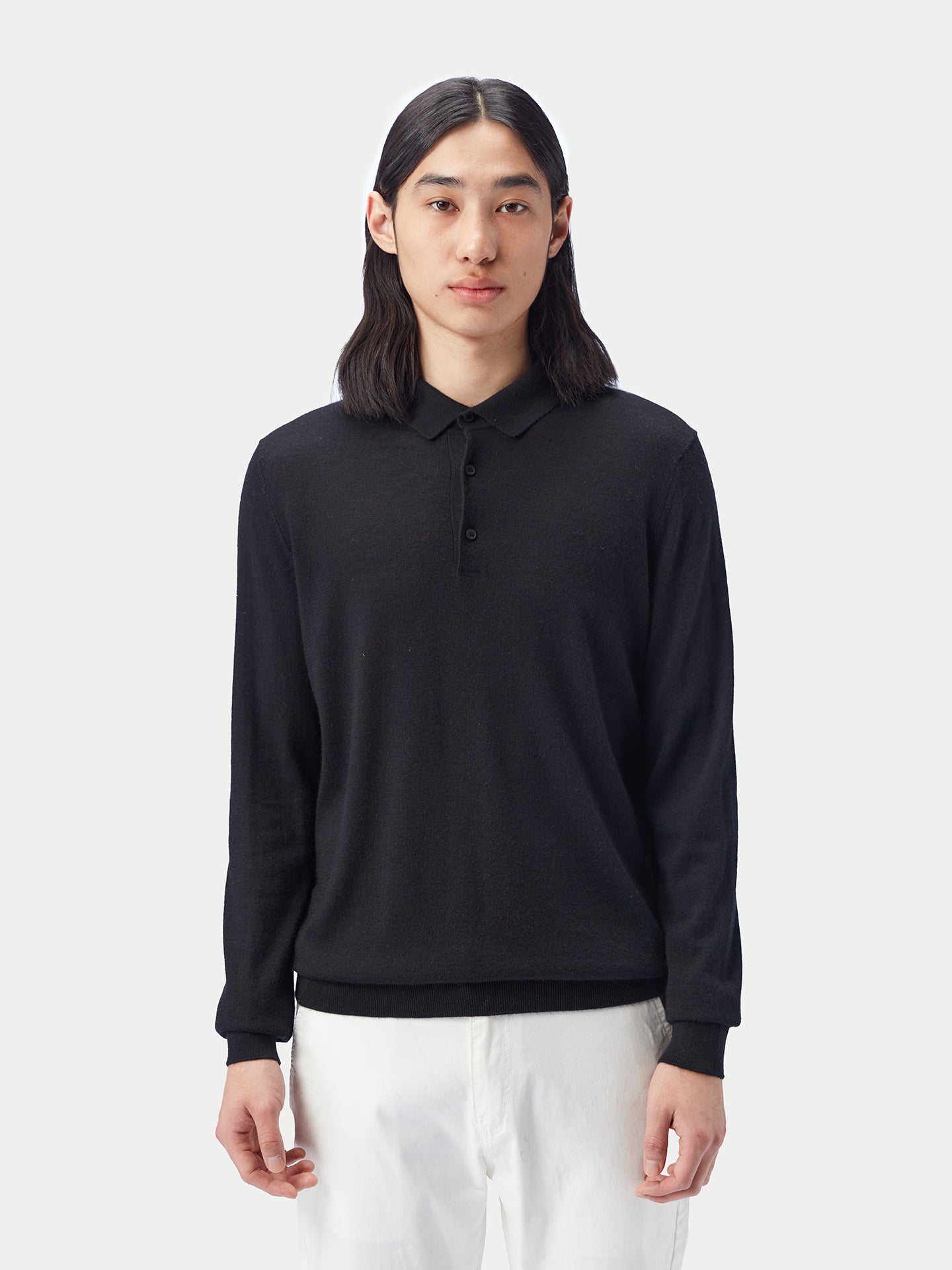 Polo en soie et cachemire pour hommes | GOBI Cashmere