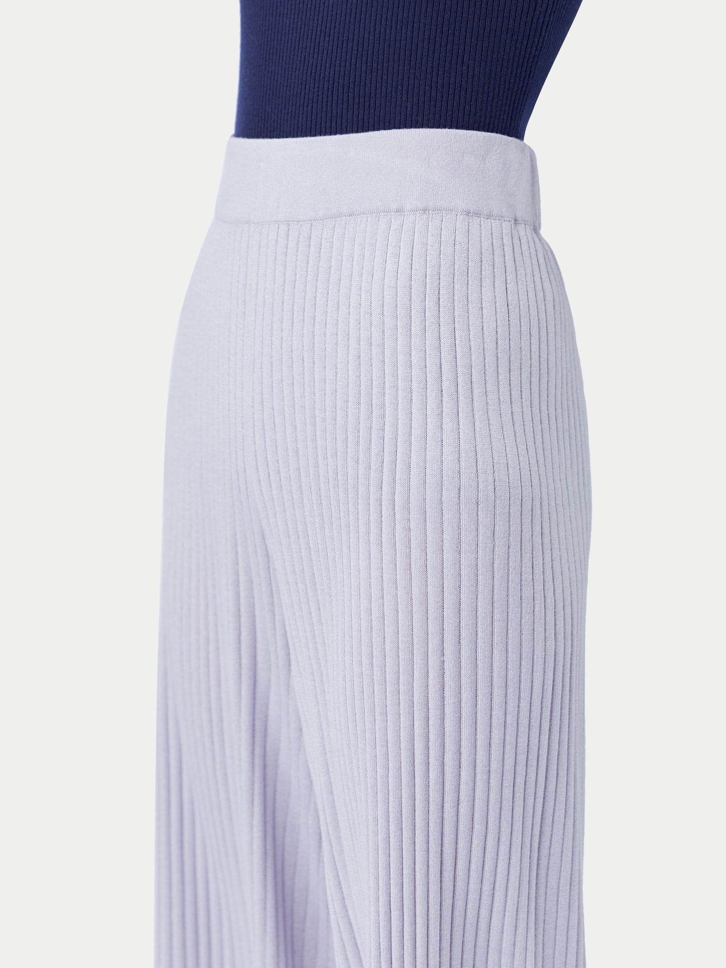 Pantalon en tricot côtelé en cachemire de soie