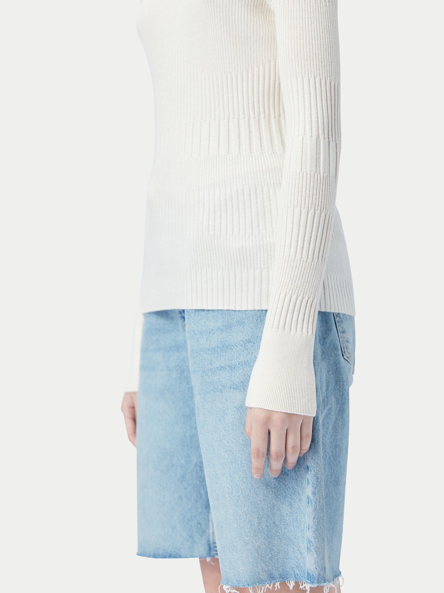 Top côtelé texturé élégant en cachemire | GOBI Cashmere