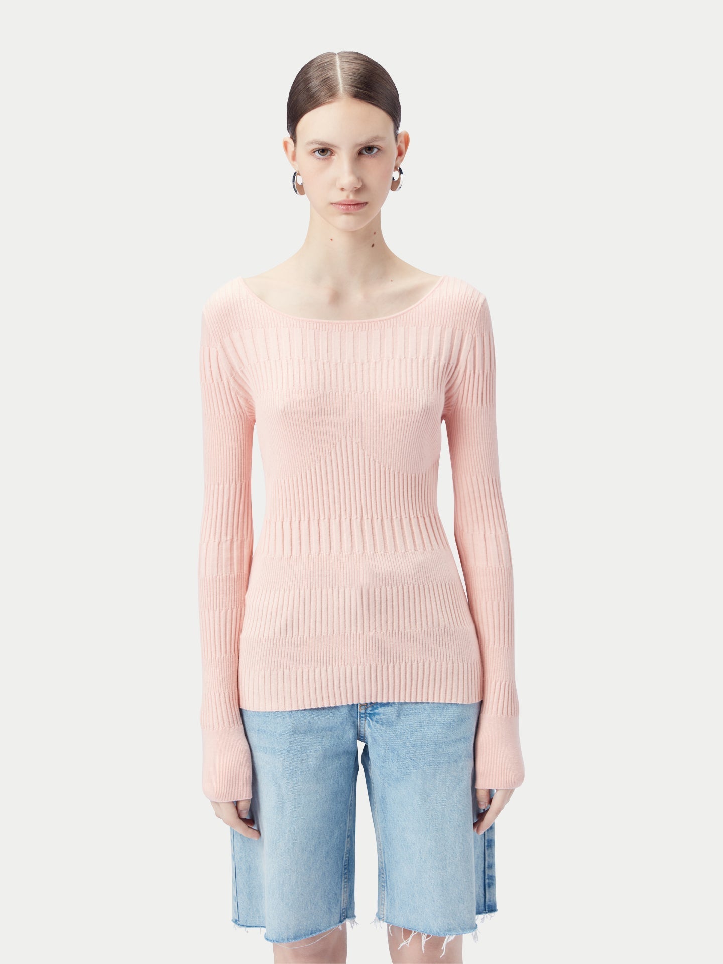 Top en cachemire côtelé à manches longues | GOBi Cashmere