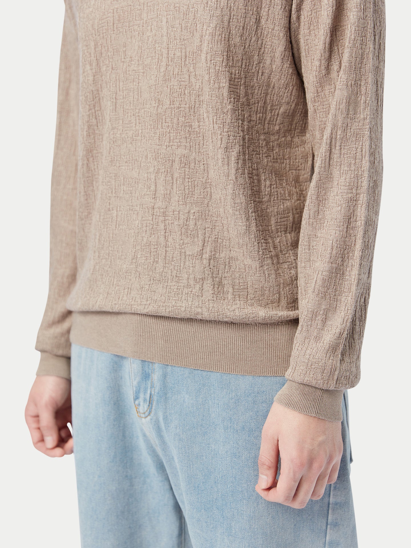 Pull léger en cachemire de soie texturé