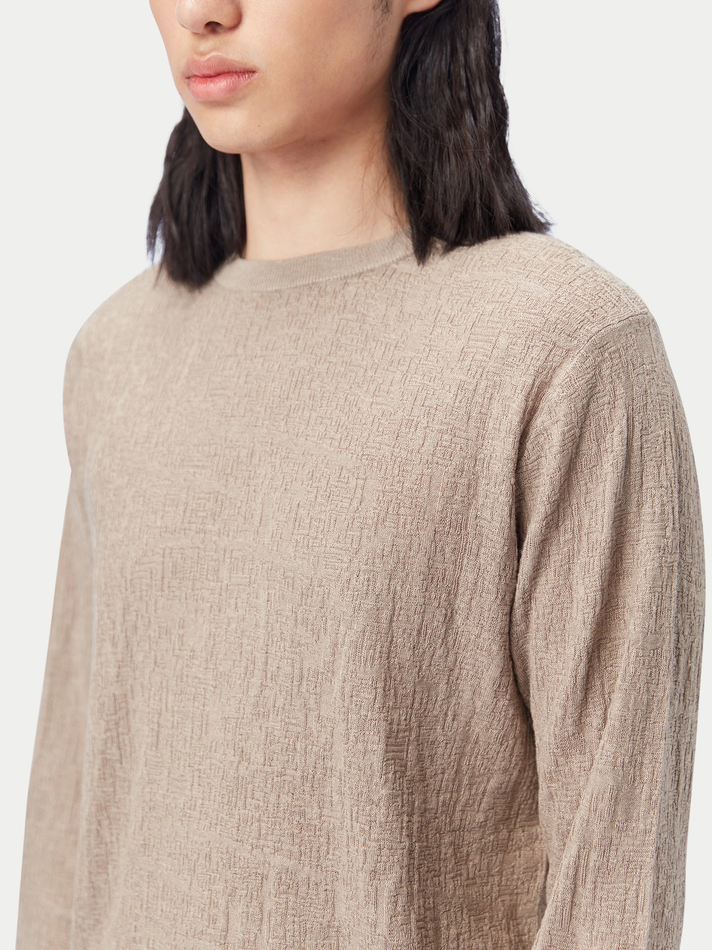 Pull léger en cachemire de soie texturé