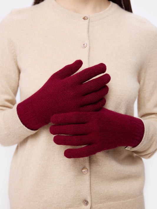 Gants Classiques en Cachemire pour l’Hiver couleur rouge | GOBI Cashmere
