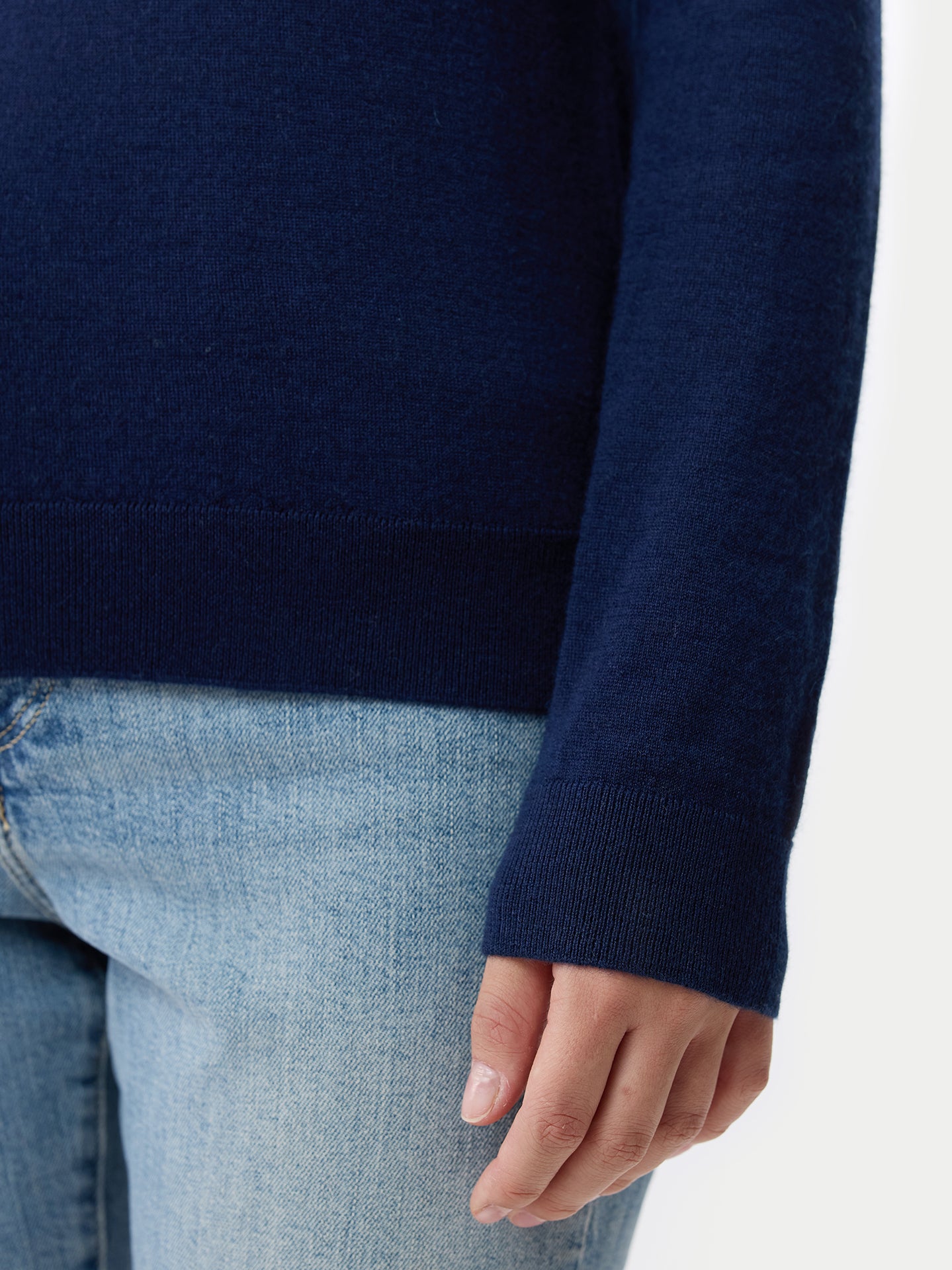 Pull en cachemire pour femme à col rond couleur marine