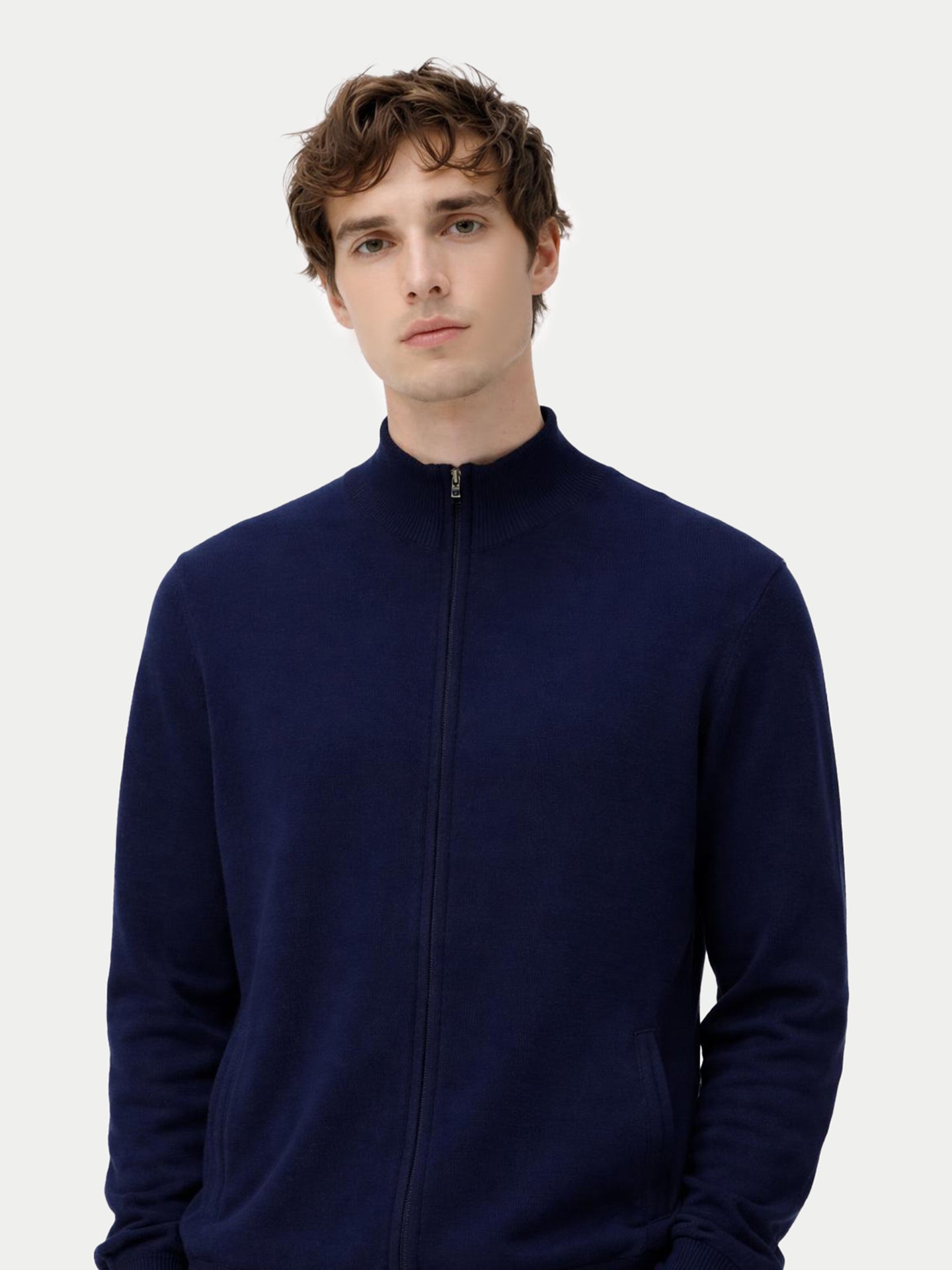 Cardigan zippé en cachemire Essential pour hommes