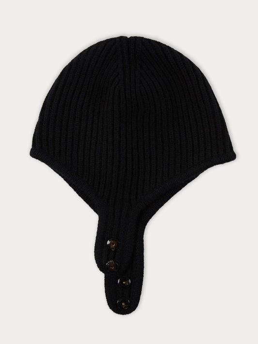 Bonnet d'aviateur en cachemire noir - Gobi Cashmere