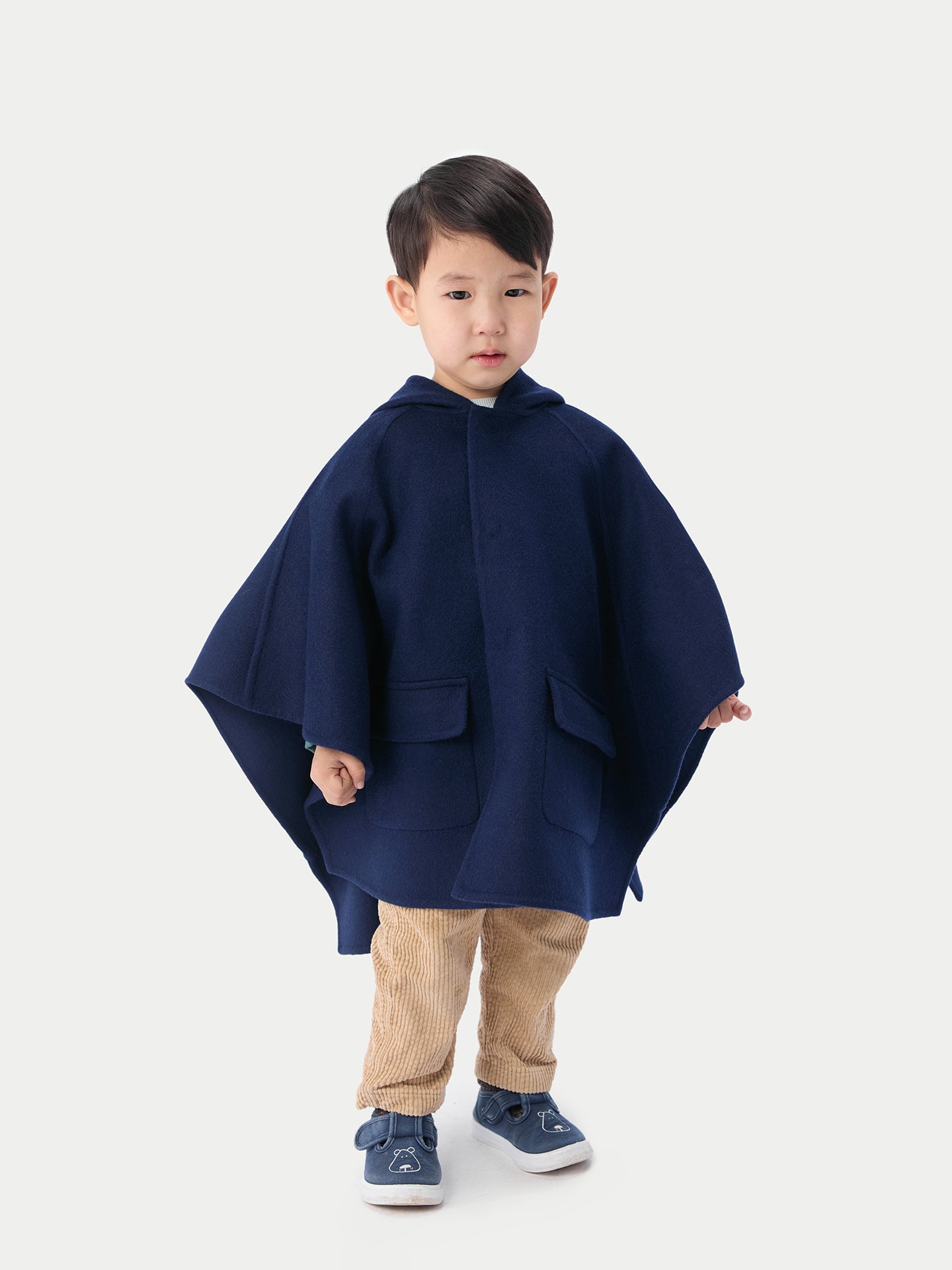 Poncho à capuche en cachemire de Mongolie pour enfants | GOBI Cashmere