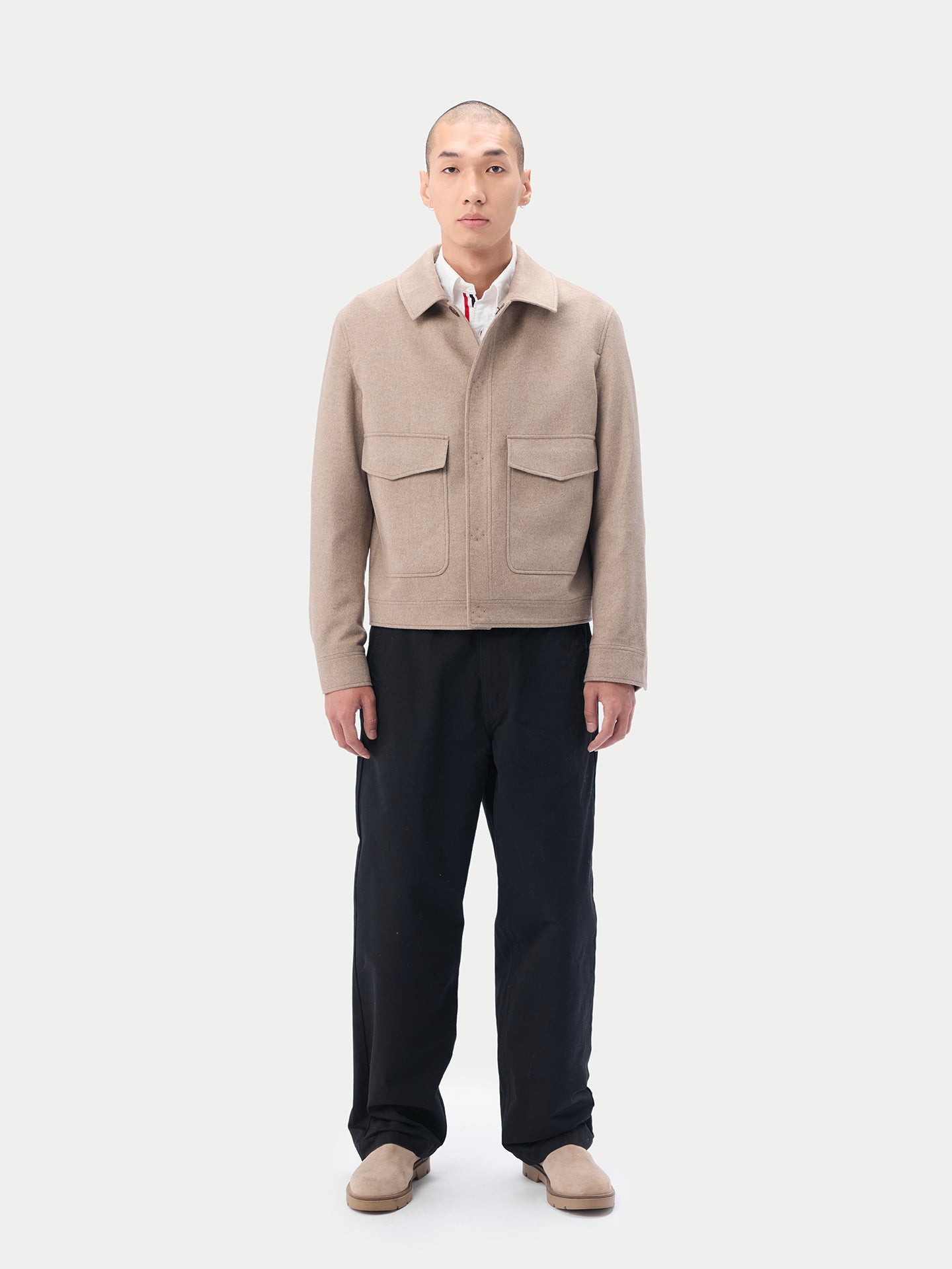 Veste à boutons-pression  Taupe - Gobi Cashmere 