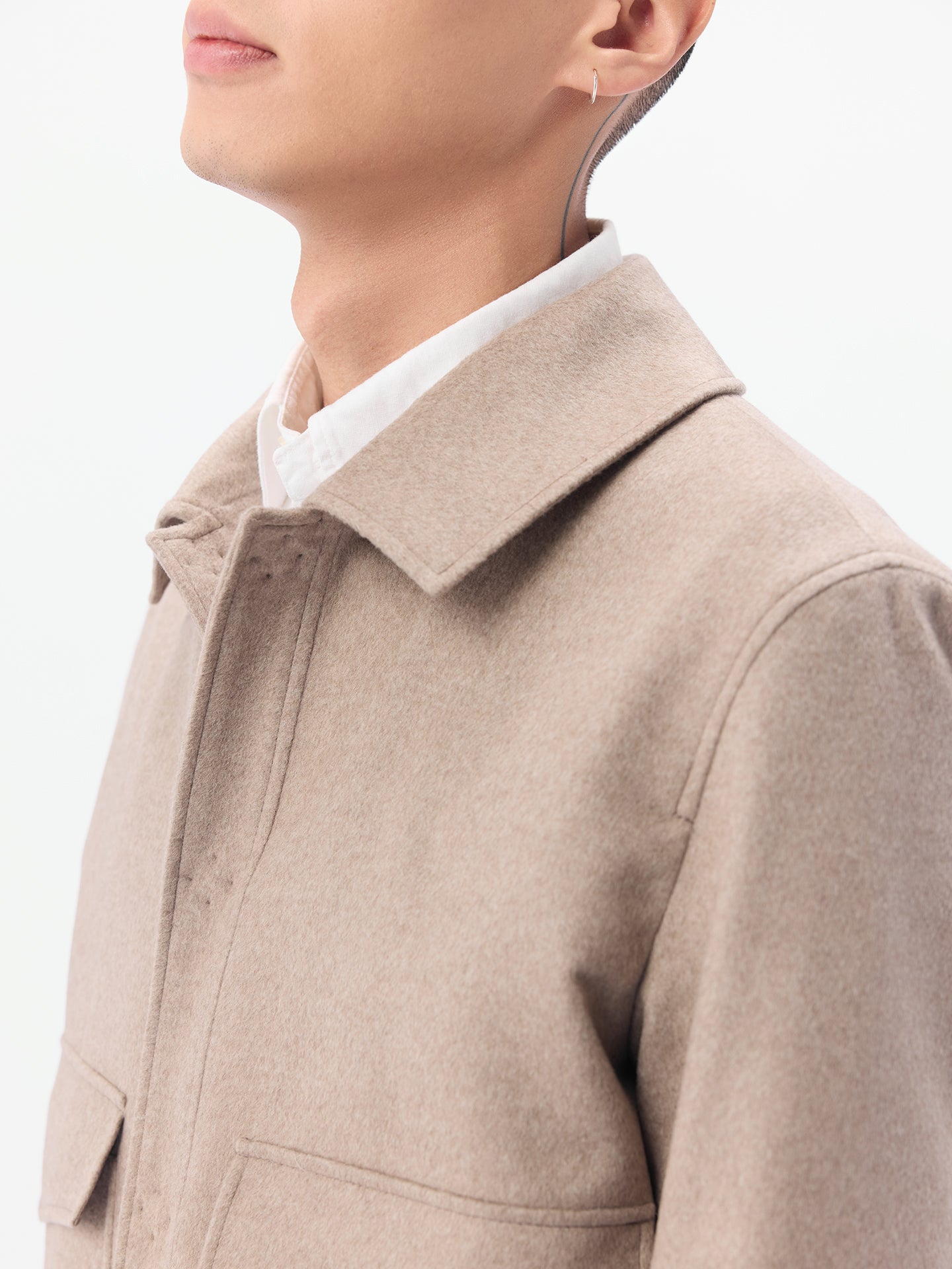 Veste à boutons-pression  Taupe - Gobi Cashmere 