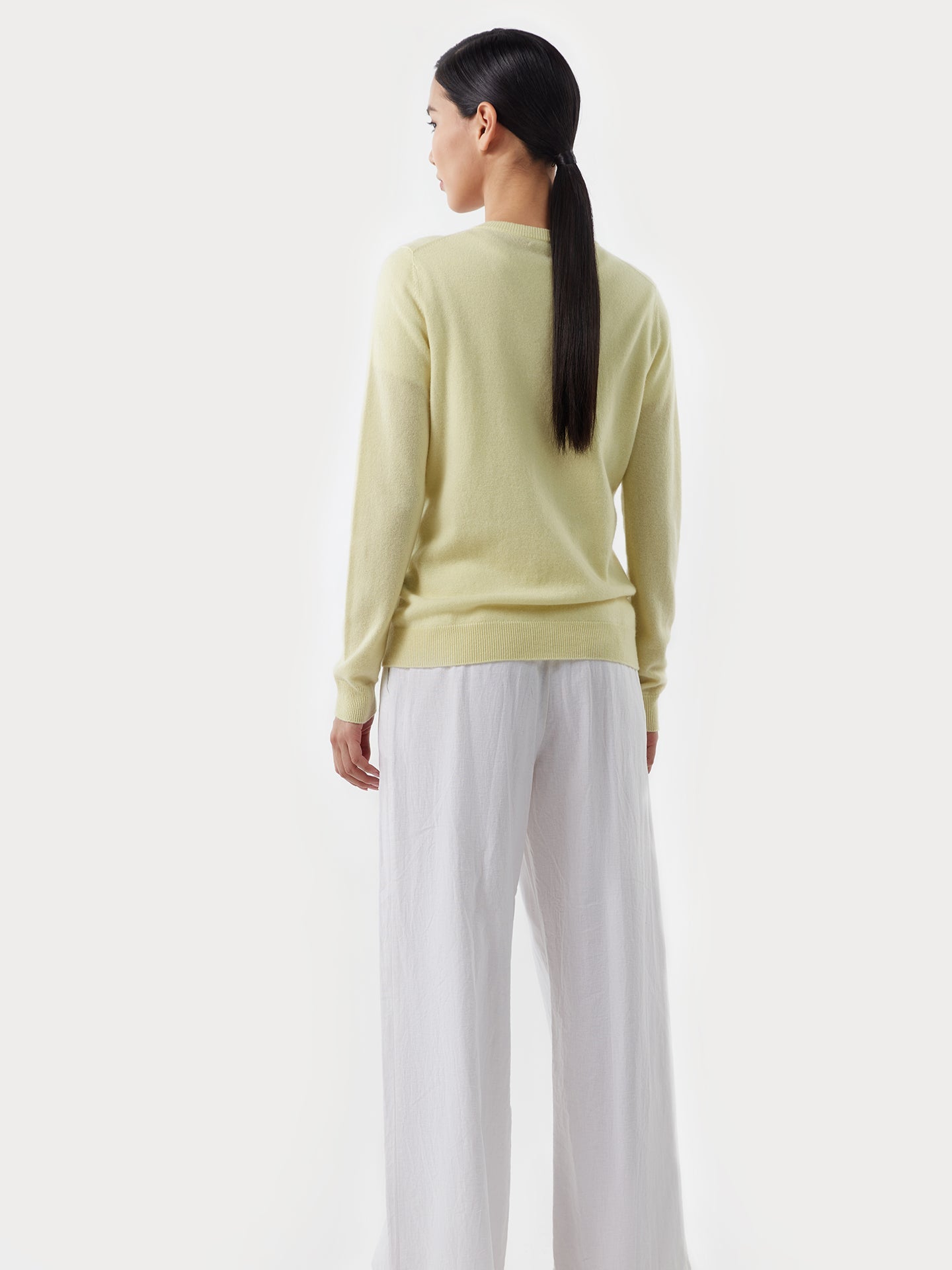 Pull col en V en Cachemire pour femmes vert - Gobi Cashmere