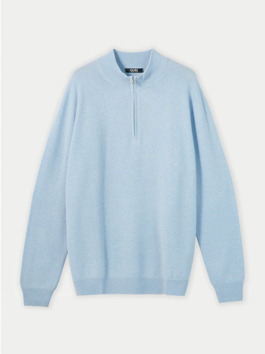 Pull polo demi zippé pour homme , couleur - Gobi Cashmere
