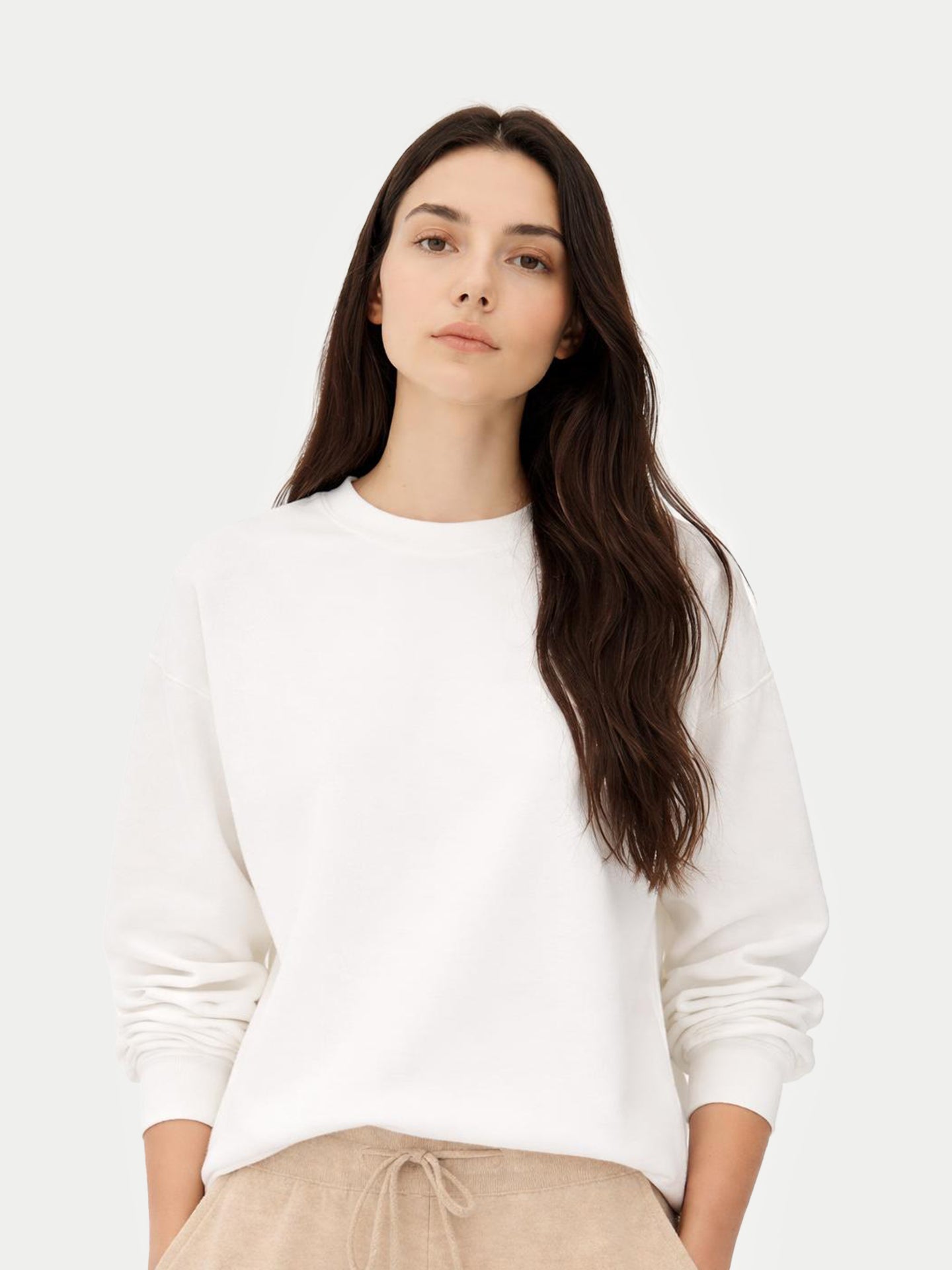 Jogger avec poignets en cachemire pour femmes Couleur Organique Beige - Gobi Cashmere