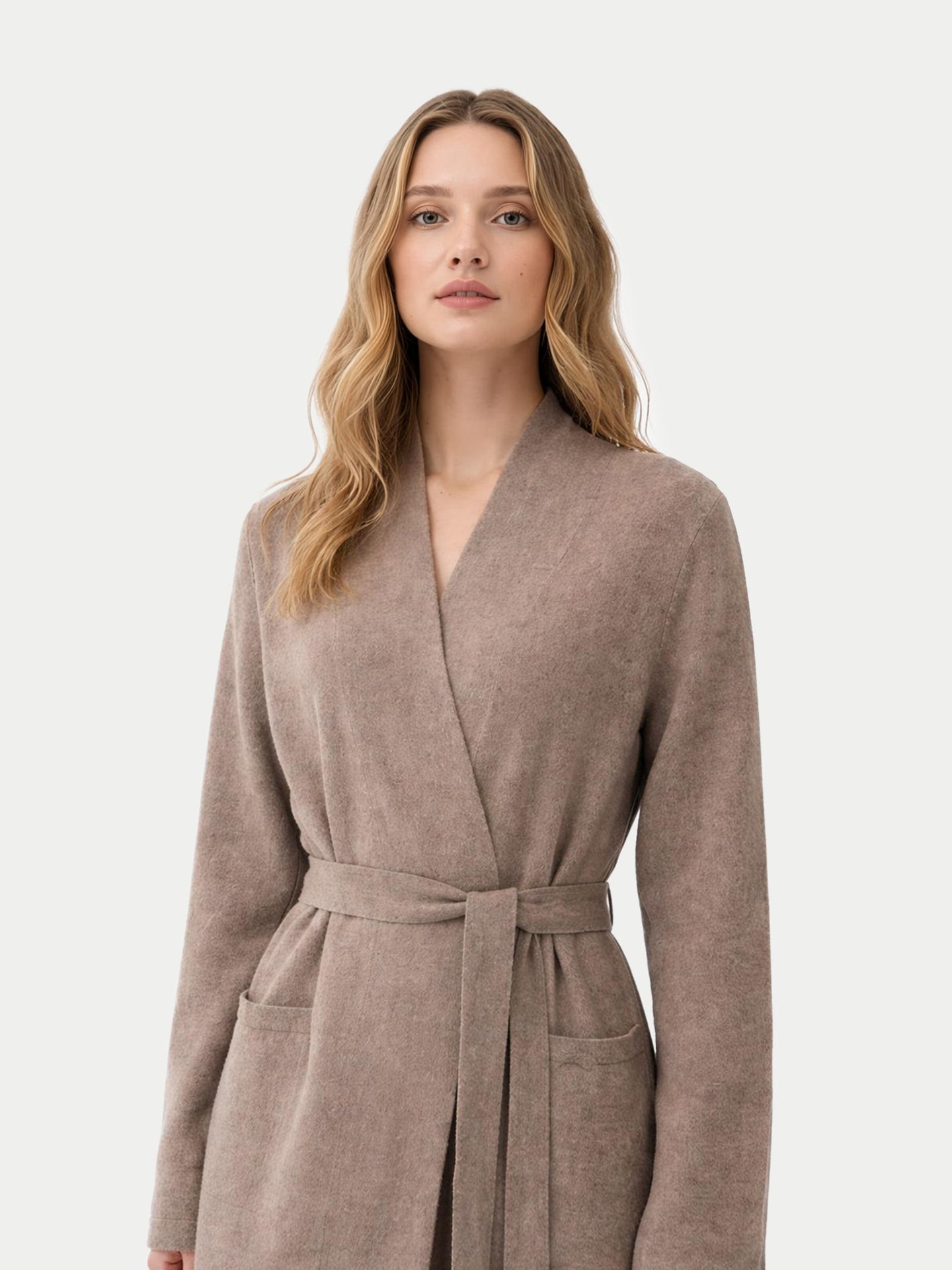 Robe de chambre longue en cachemire Couleur Organique