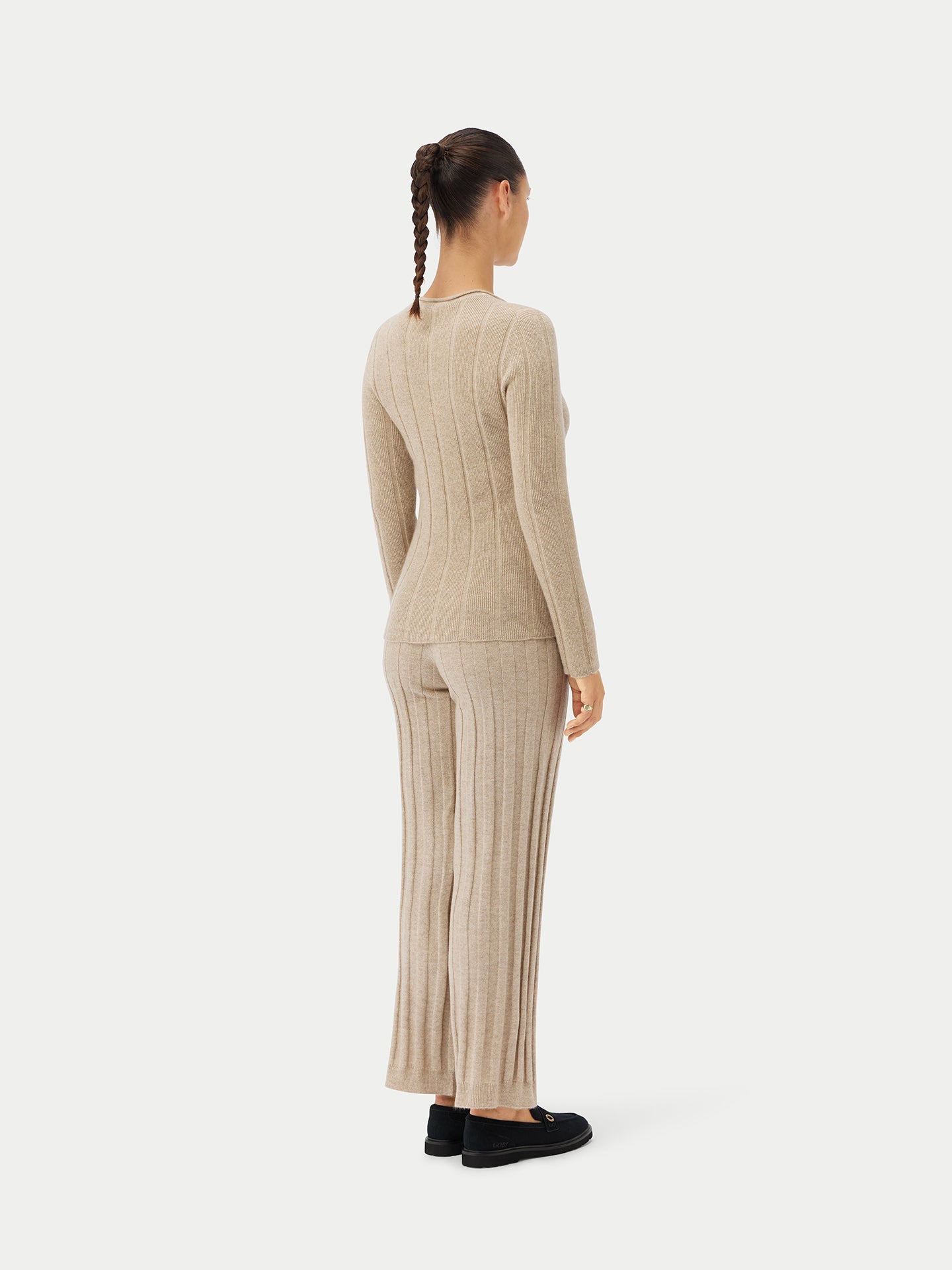 Pull col rond en cachemire Taupe - Gobi Cashmere