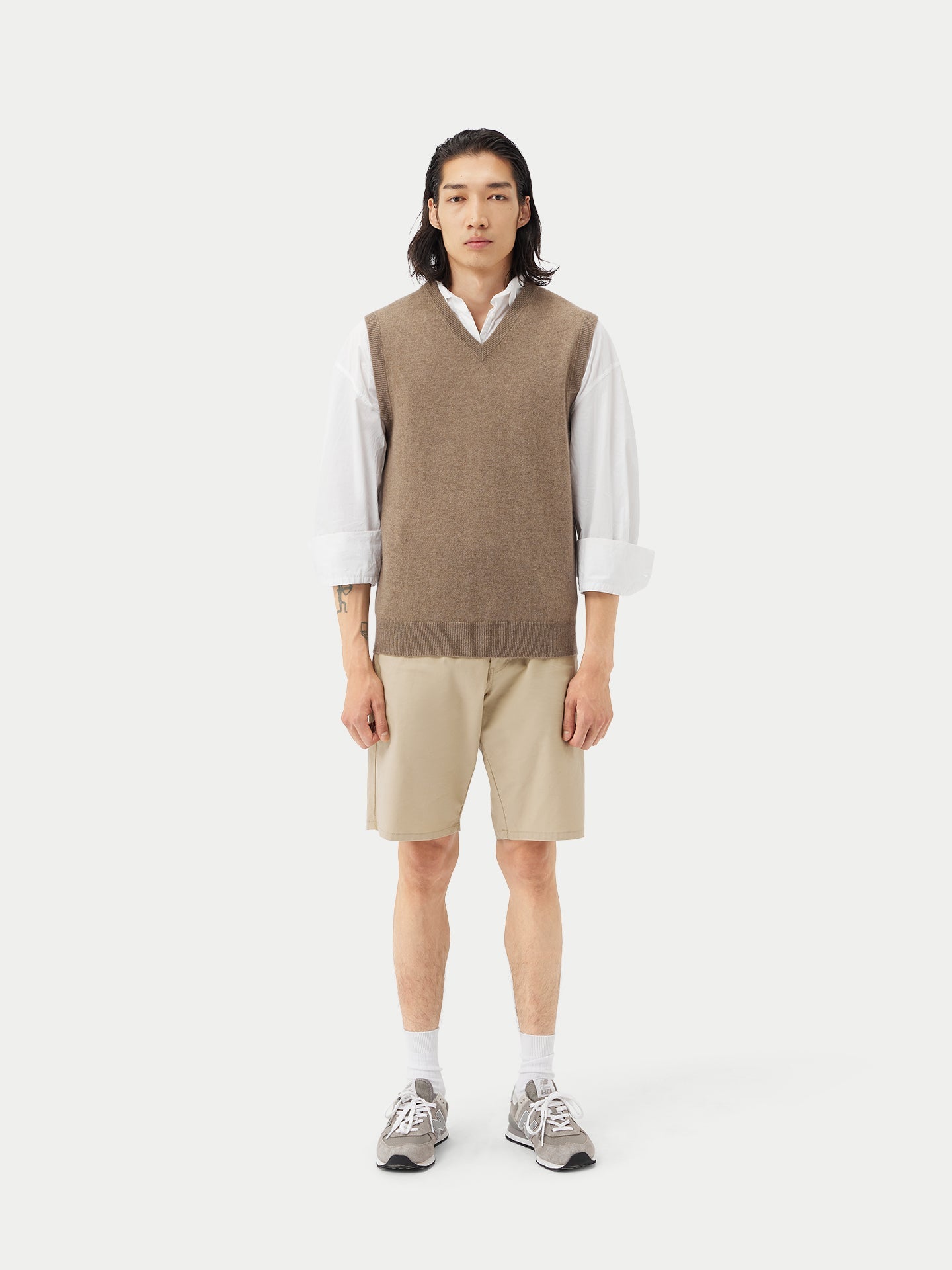 Gilet en cachemire pour homme couleur Taupe - Gobi Cashmere