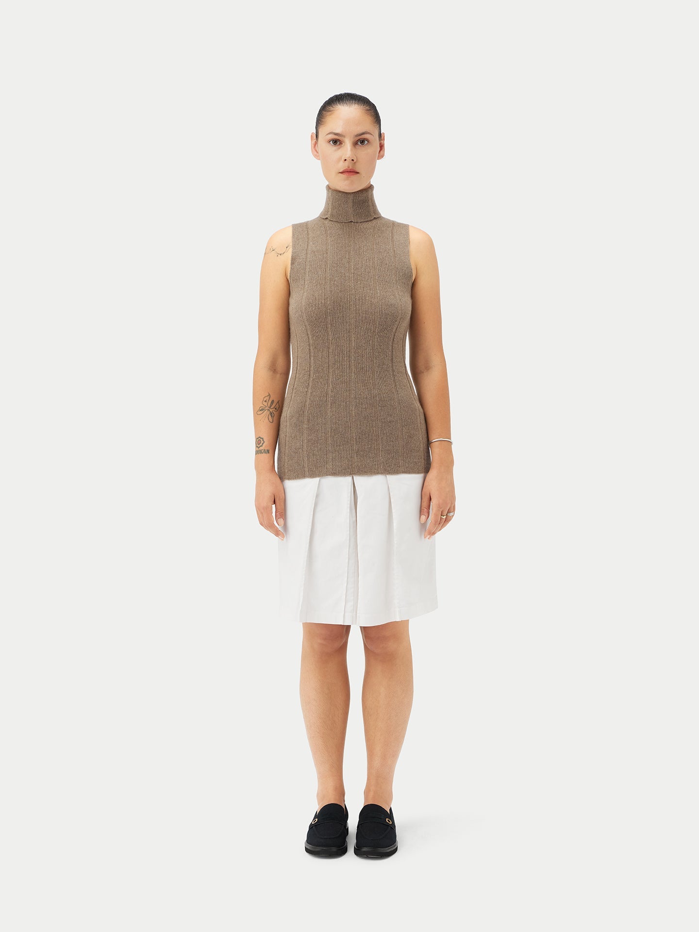 Top col rond en cachemire Taupe - Gobi Cashmere