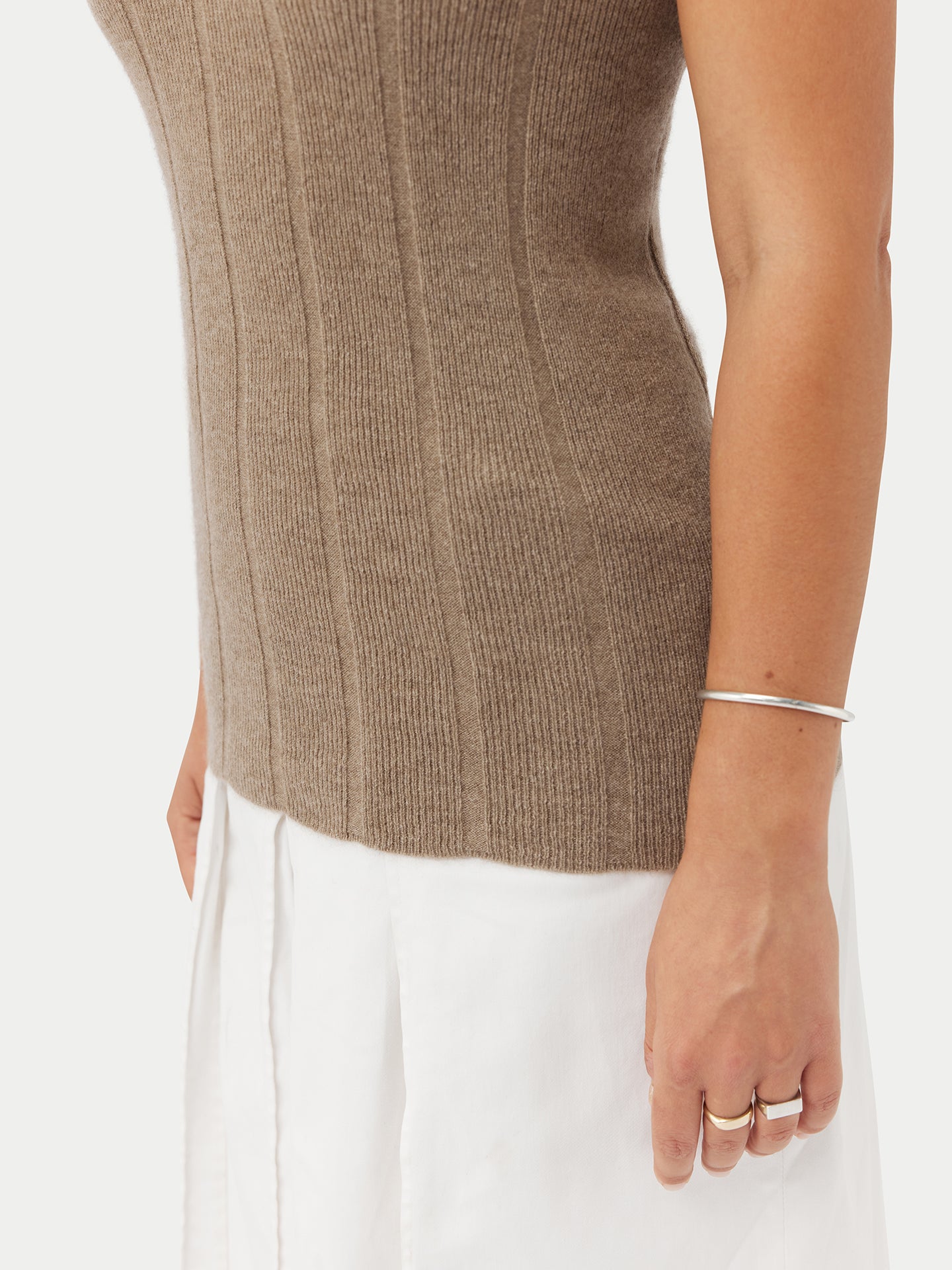 Top col rond en cachemire Taupe - Gobi Cashmere