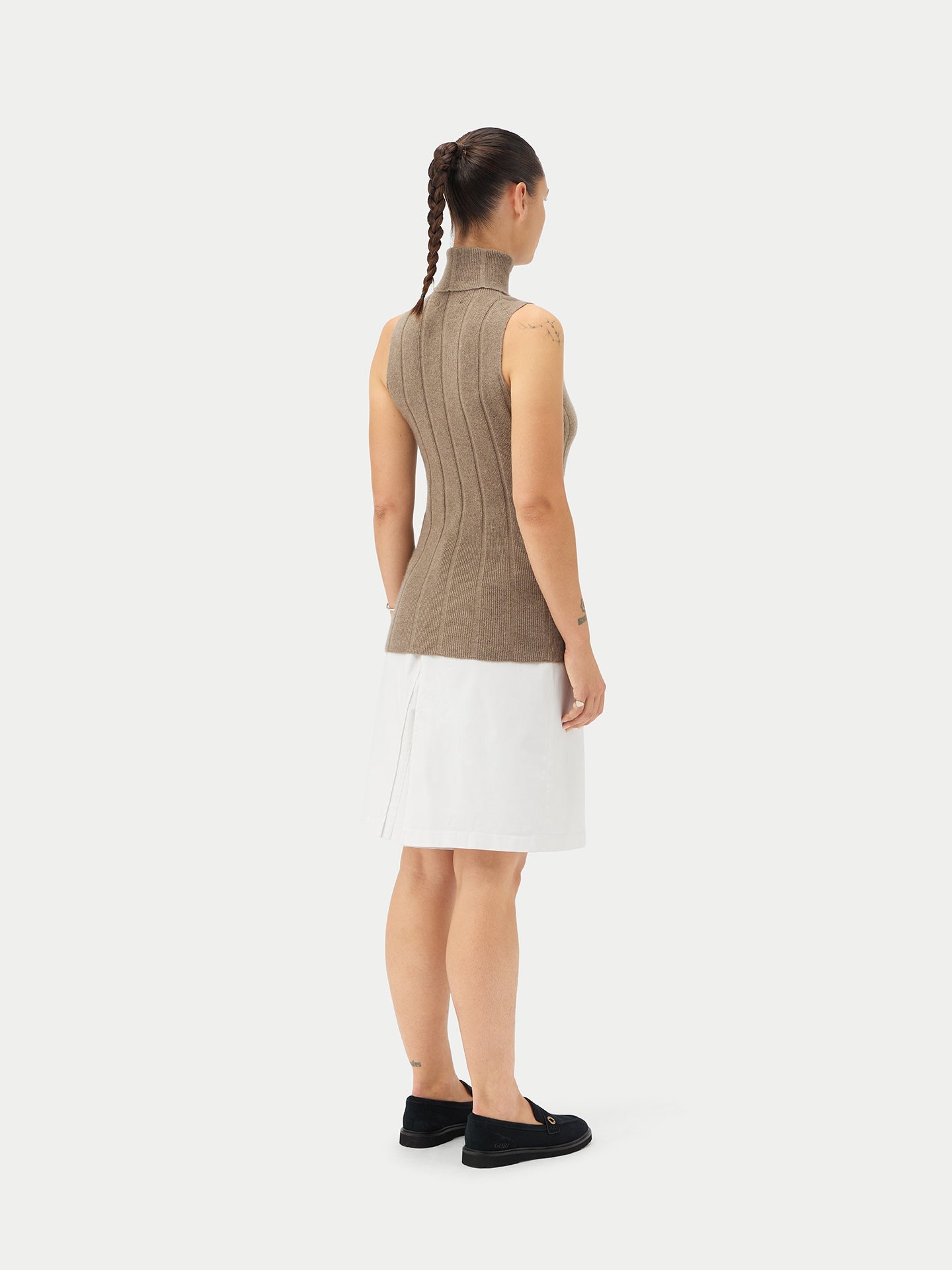 Top col rond en cachemire Taupe - Gobi Cashmere