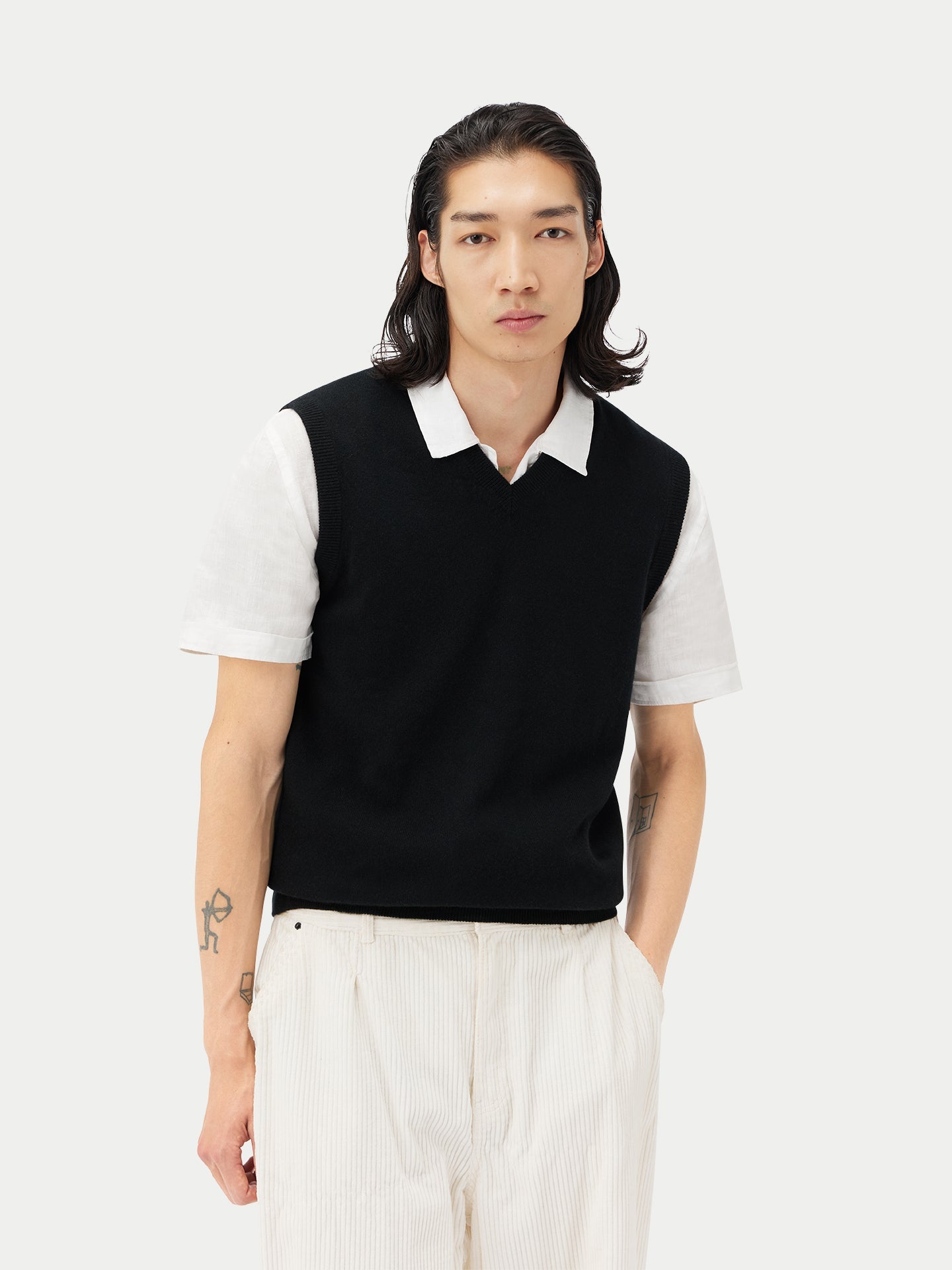 Gilet en cachemire pour homme couleur Noir - Gobi Cashmere
