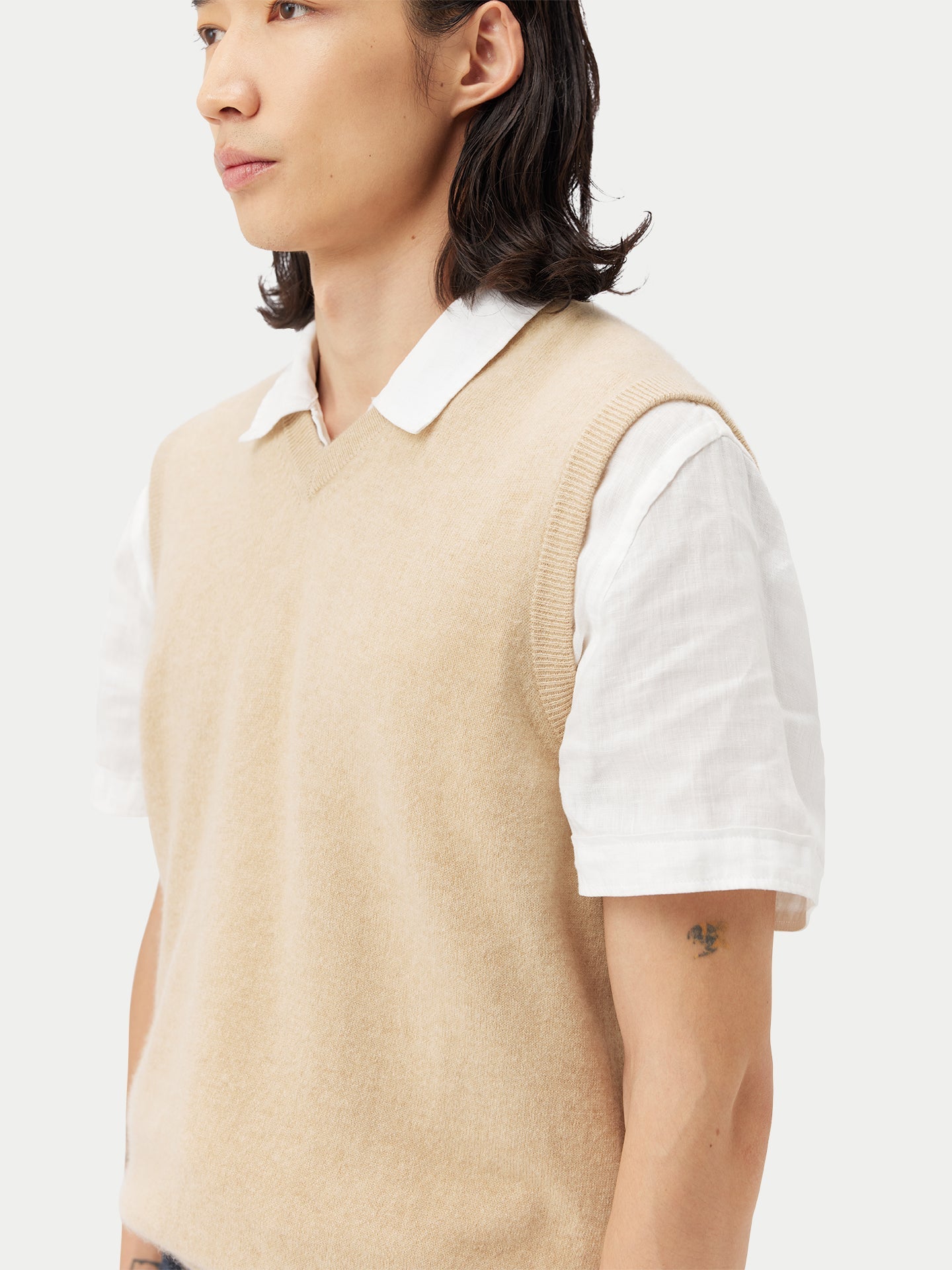 Gilet en cachemire pour homme couleur Taupe - Gobi Cashmere