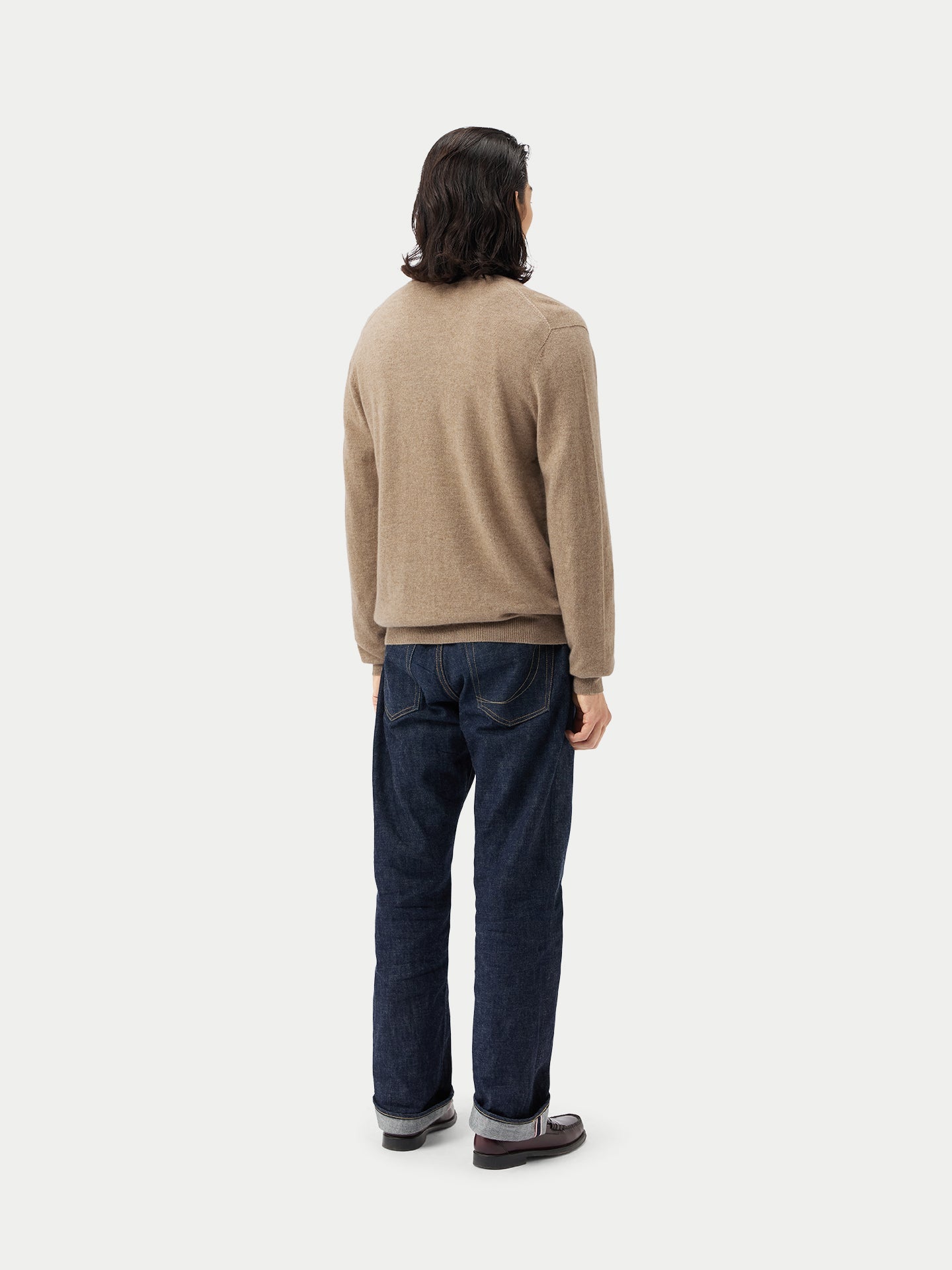 Cardigan a col V en Cachemire pour hommes Taupe - Gobi Cashmere
